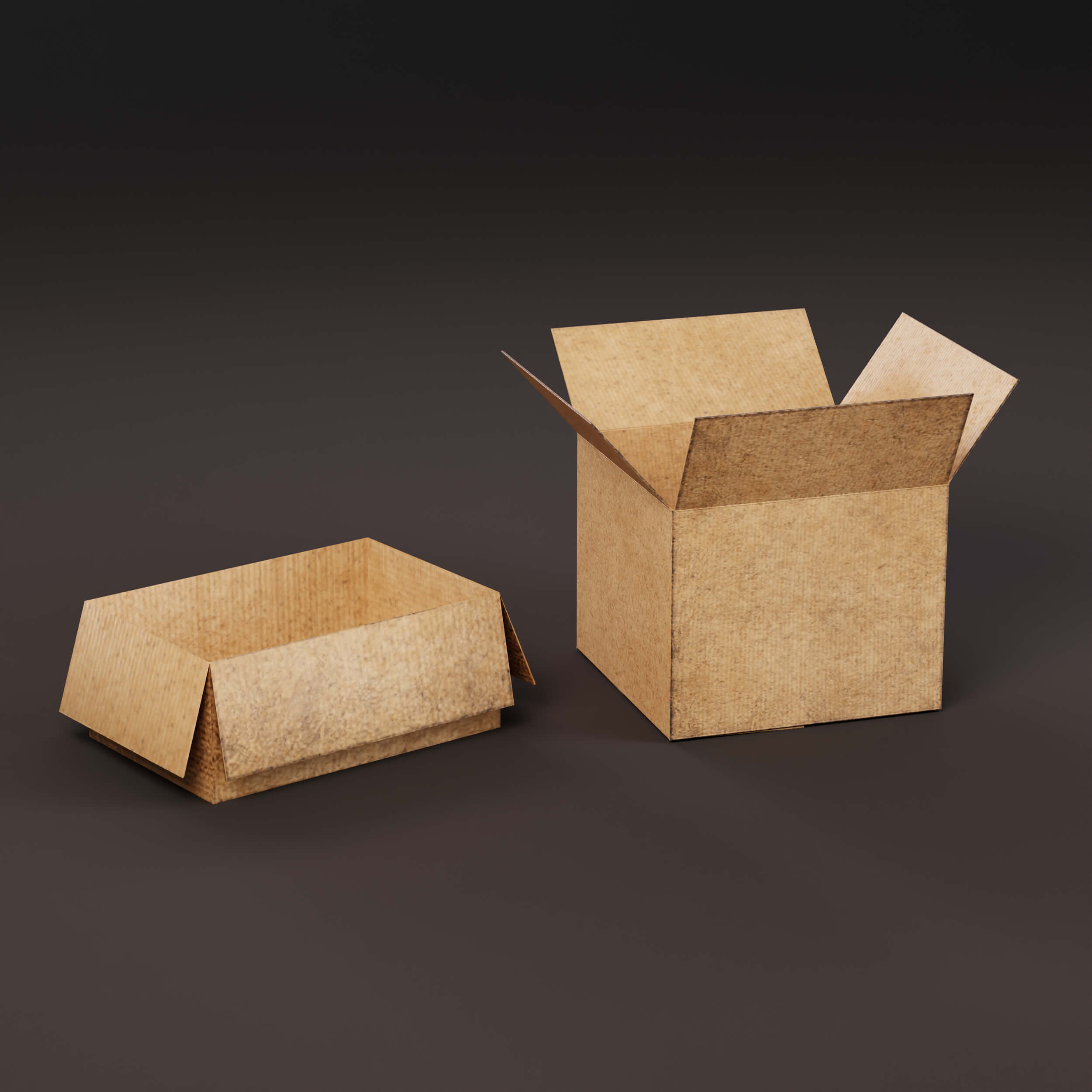Different Cardboard Box 3D Model
