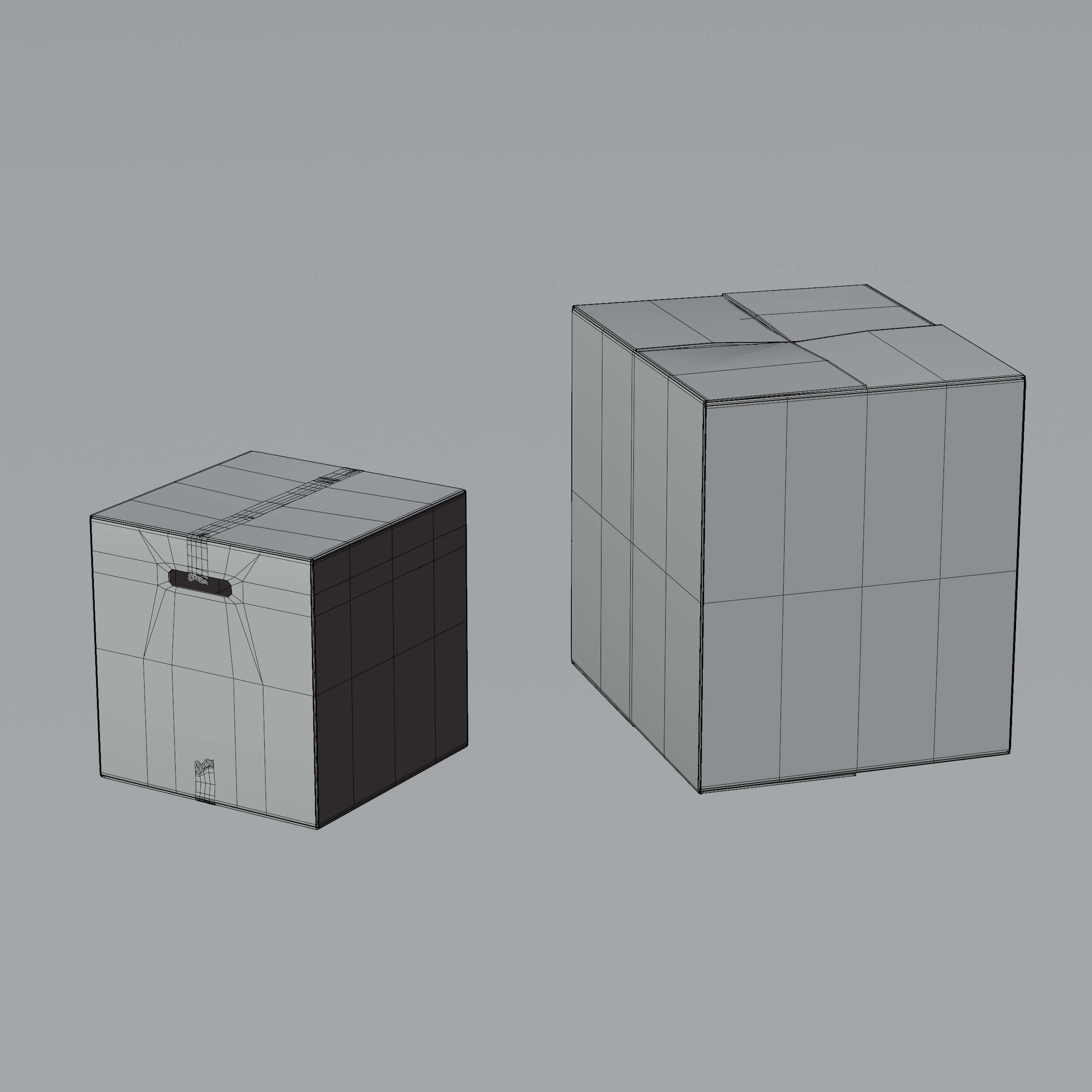 Different Cardboard Box 3D Model