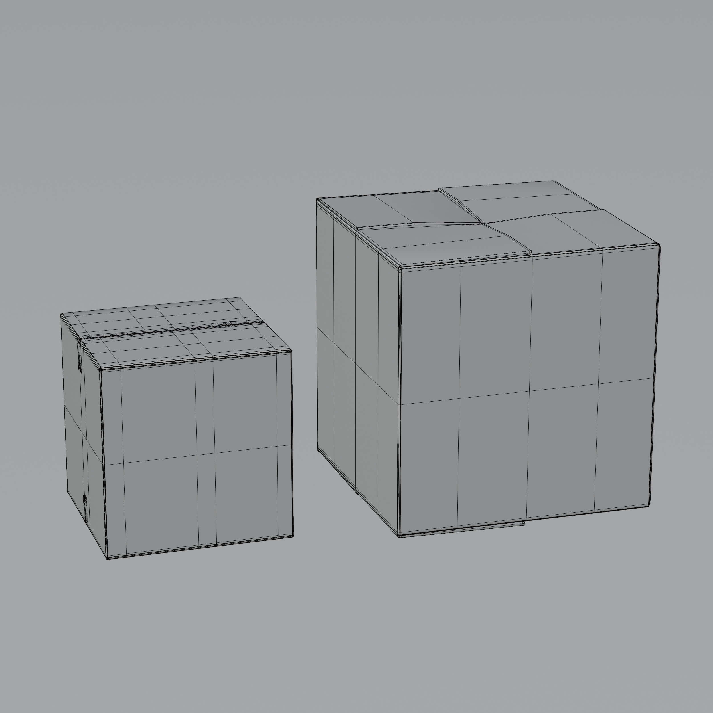 Different Cardboard Box 3D Model