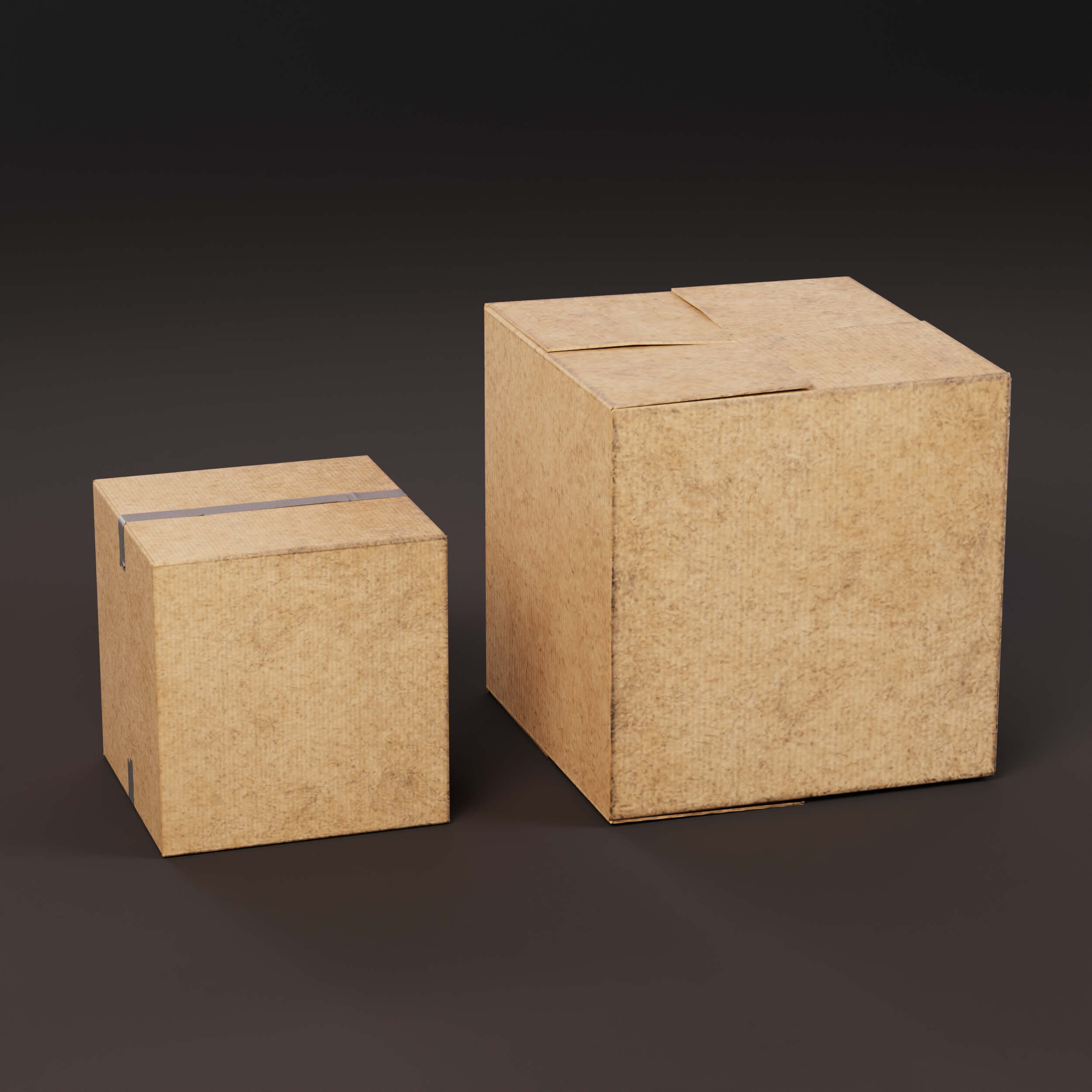 Different Cardboard Box 3D Model