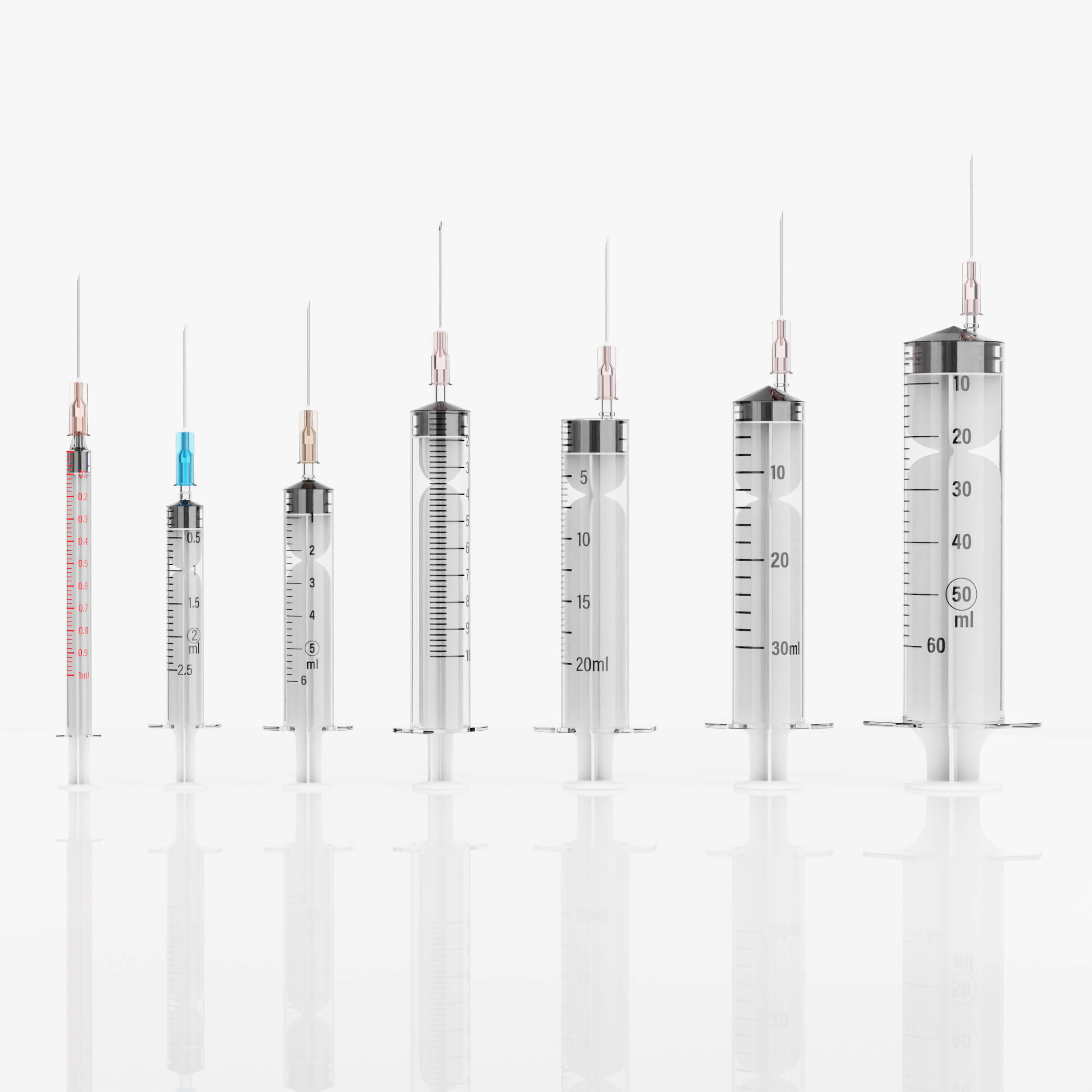Empty Syringe Medical Instrument 3D Model Set 3D Model