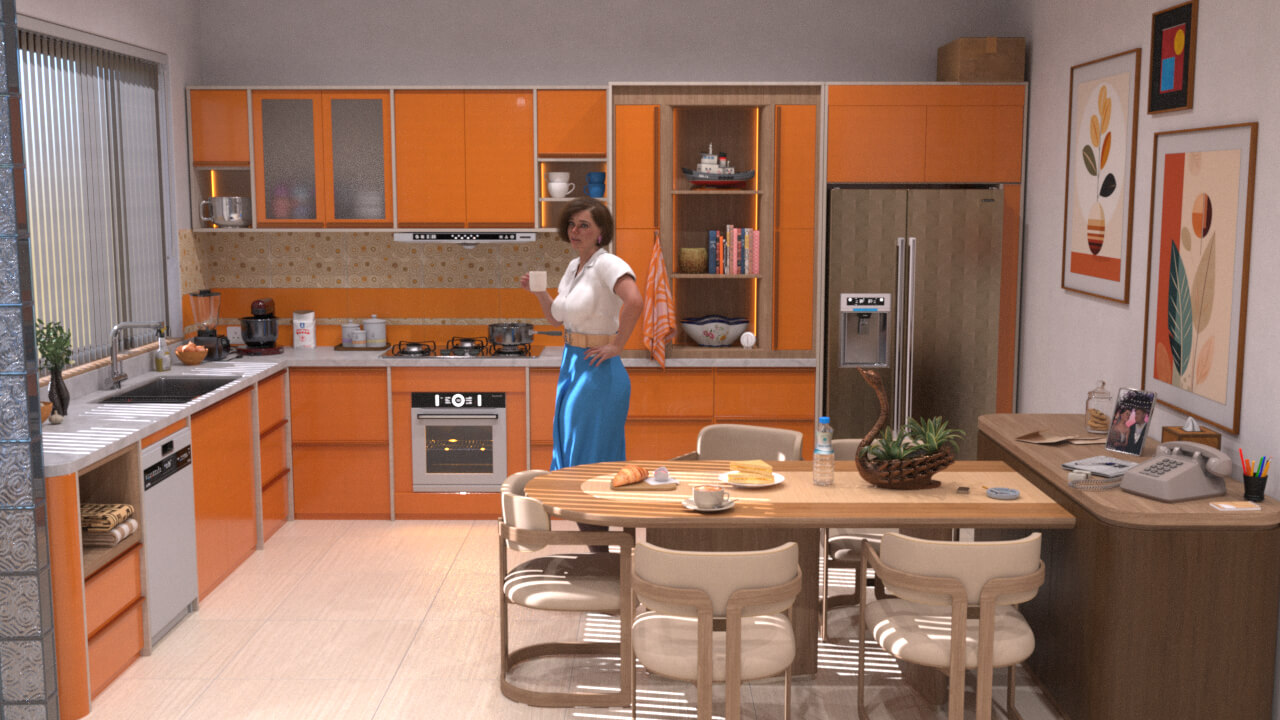 Morning Breakfast 3D Render, Digital Artwork by mauro80bs