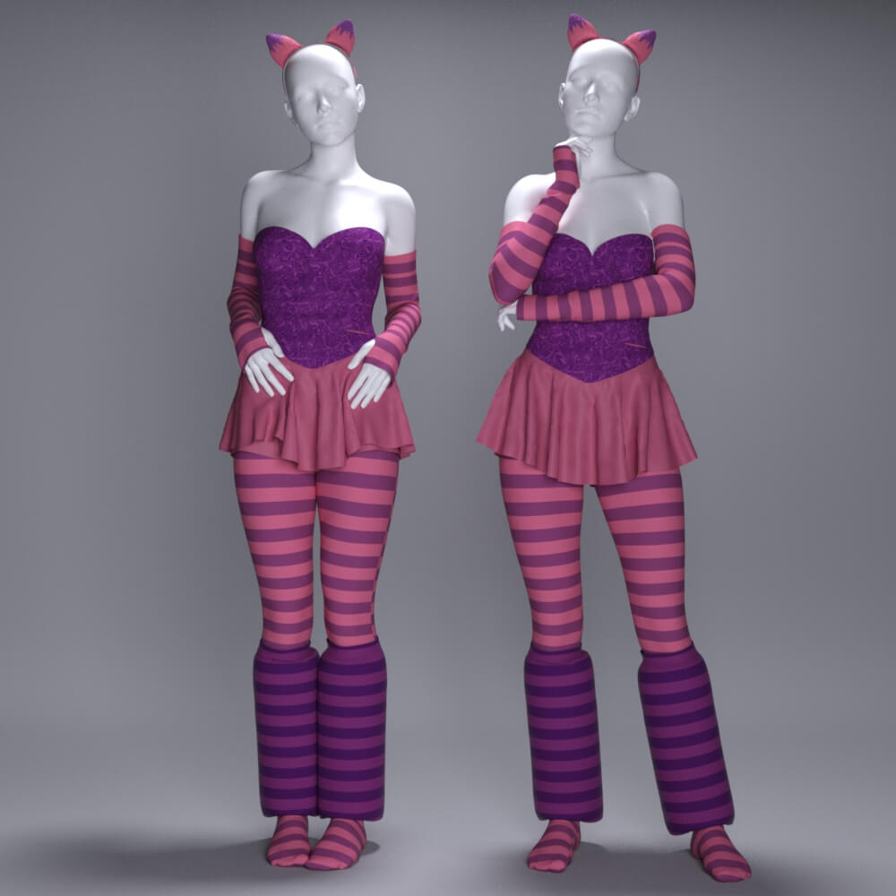 MS Halloween Costume Cheshire Cat G8F and G9 Daz Content