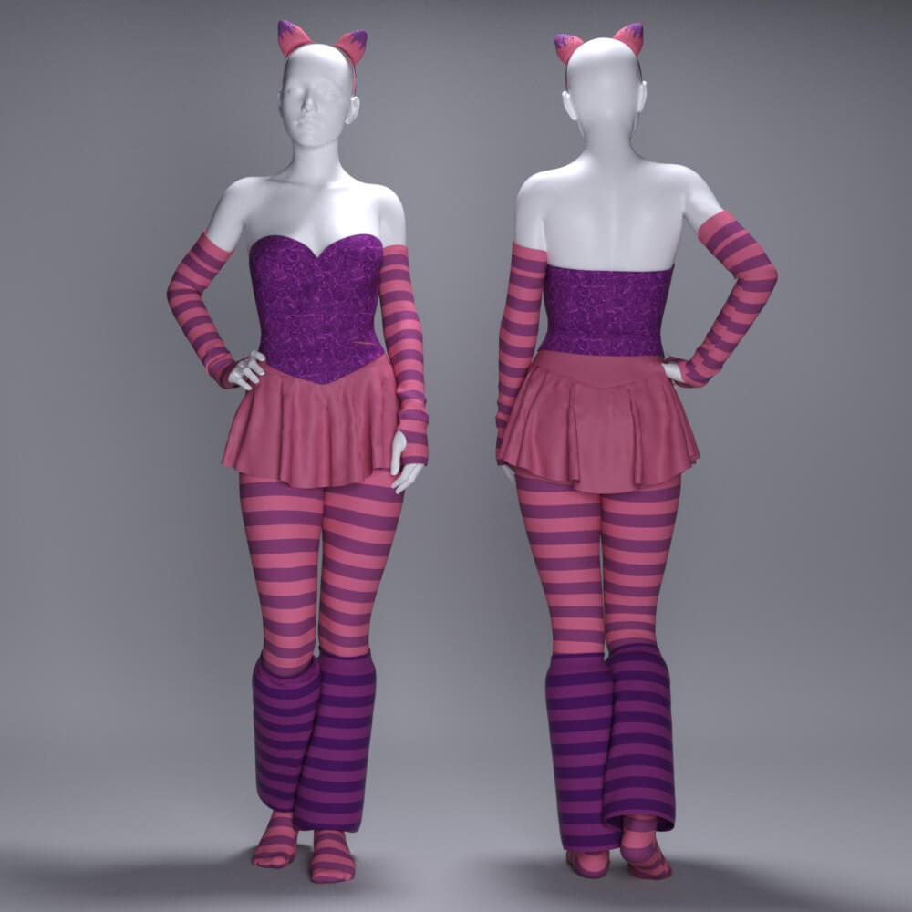 MS Halloween Costume Cheshire Cat G8F and G9 Daz Content