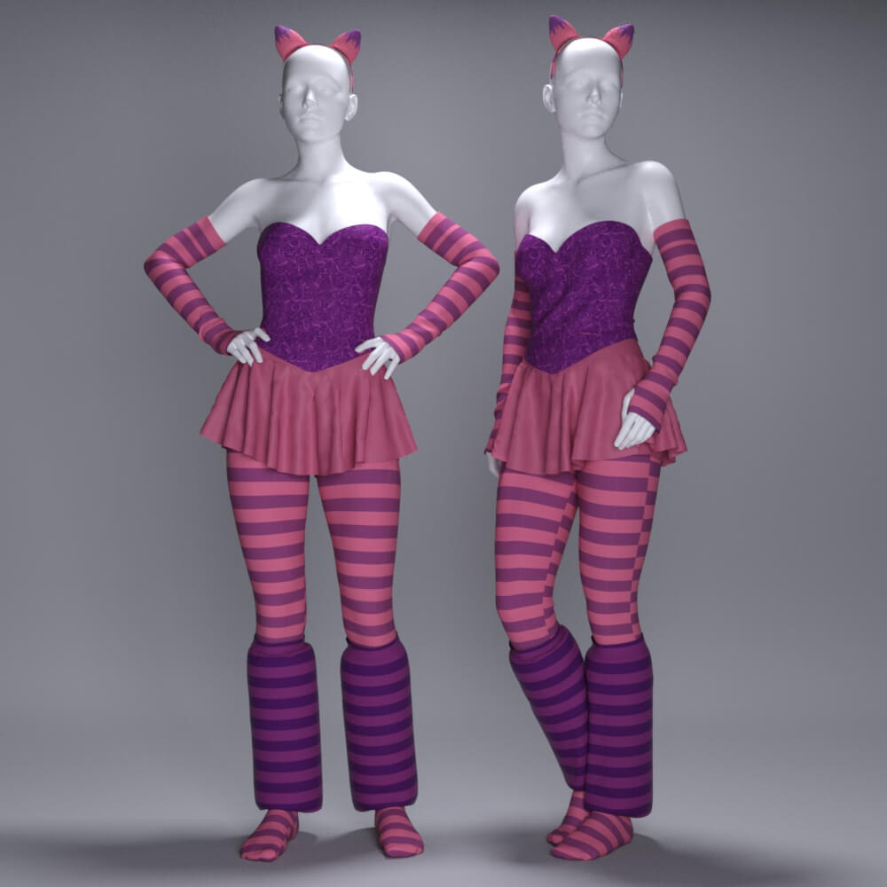 MS Halloween Costume Cheshire Cat G8F and G9 Daz Content