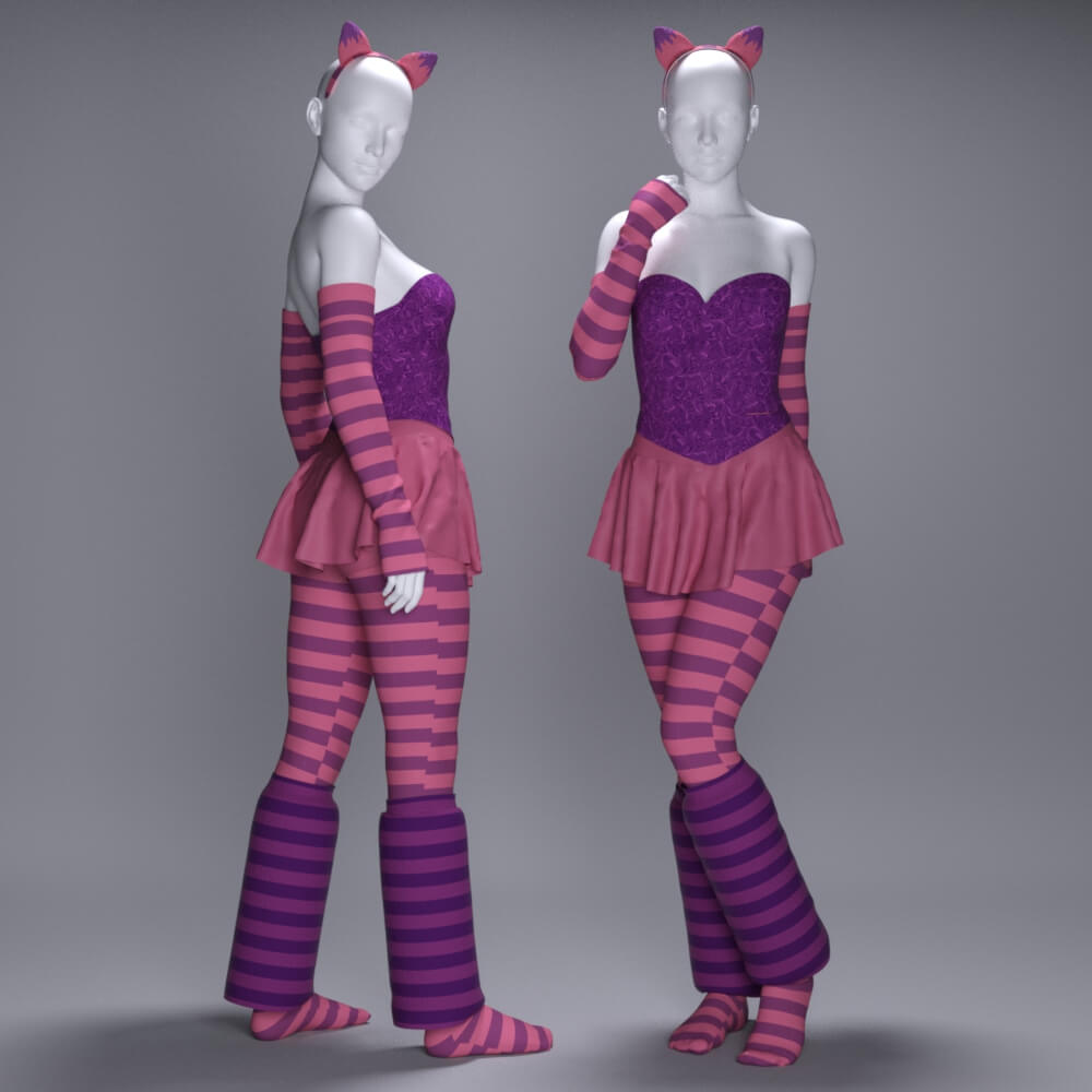 MS Halloween Costume Cheshire Cat G8F and G9 Daz Content