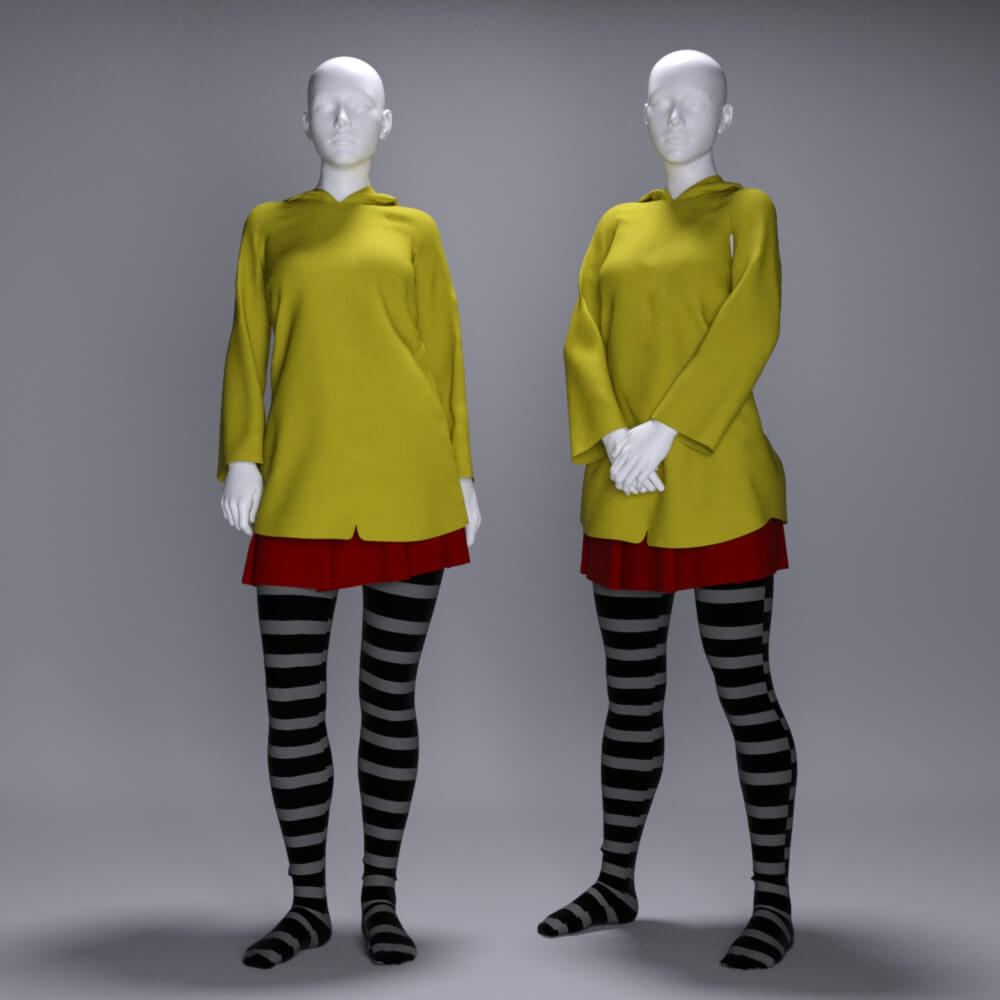 MS Halloween Costume Coraline Outfit G8F and G9 Daz Content