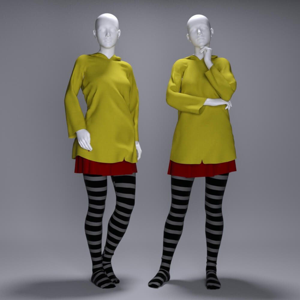 MS Halloween Costume Coraline Outfit G8F and G9 Daz Content