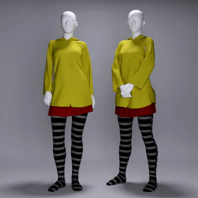 MS Halloween Costume Coraline Outfit (G8F and G9)