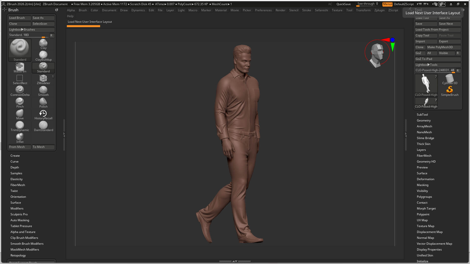 Walking Male Figure - Realistic 3d Printable Character 3D Model