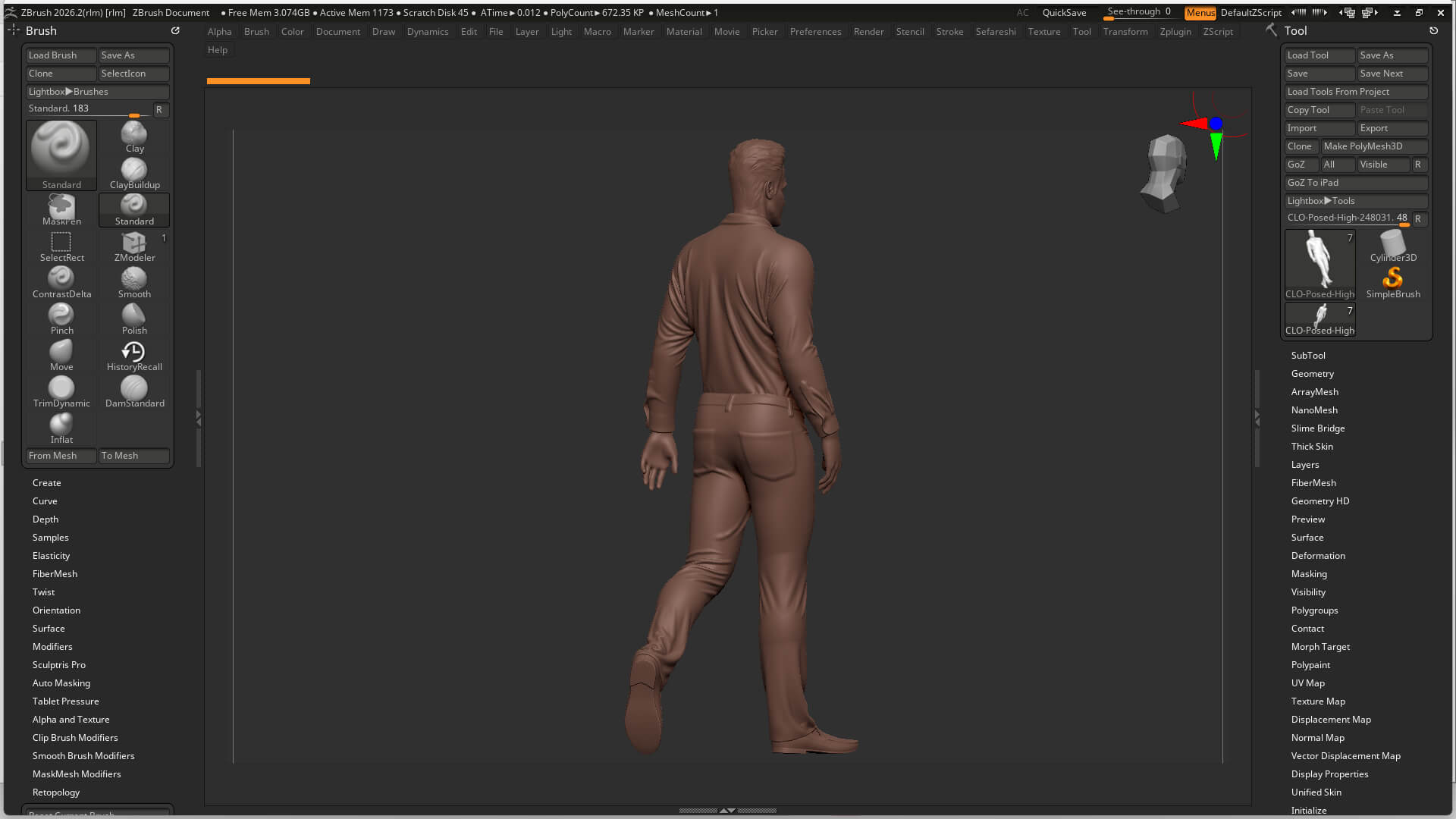 Walking Male Figure - Realistic 3d Printable Character 3D Model