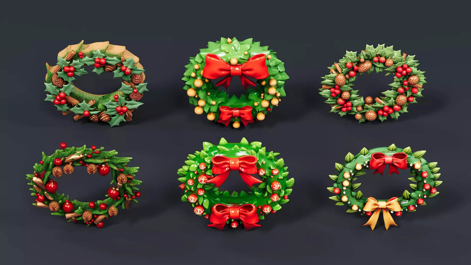 Christmas decoration wreath garland 3D Model