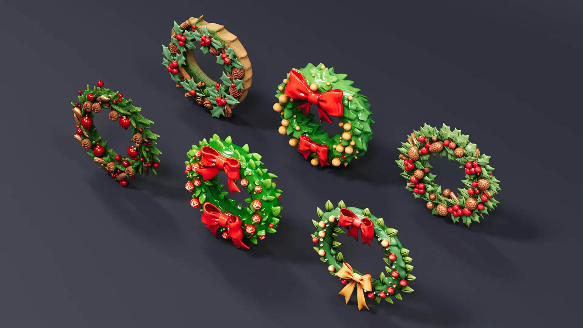 Christmas decoration wreath garland 3D Model