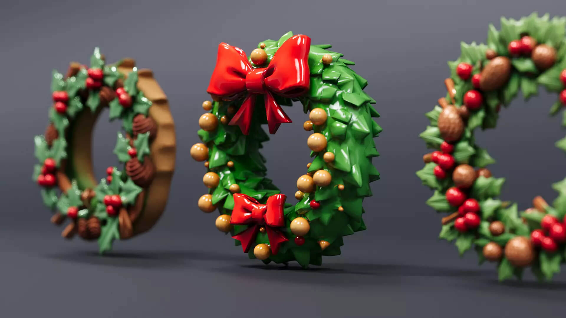 Christmas decoration wreath garland 3D Model
