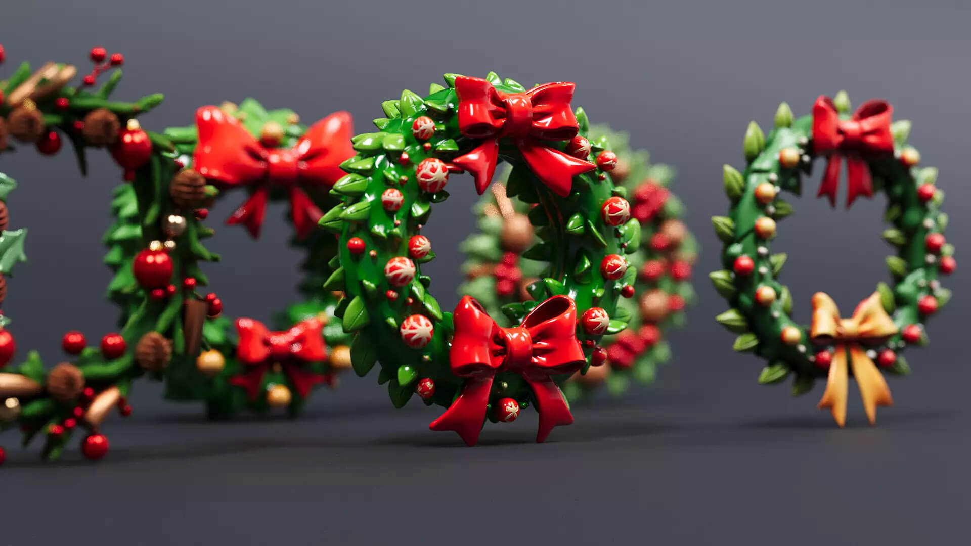 Christmas decoration wreath garland 3D Model