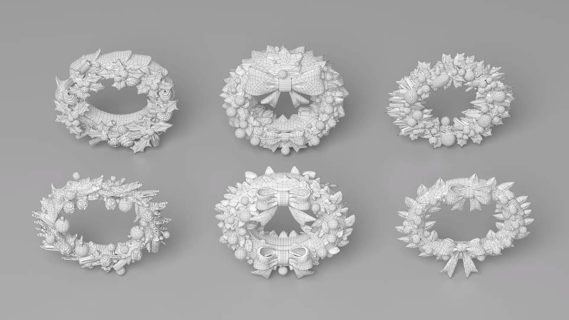 Christmas decoration wreath garland 3D Model