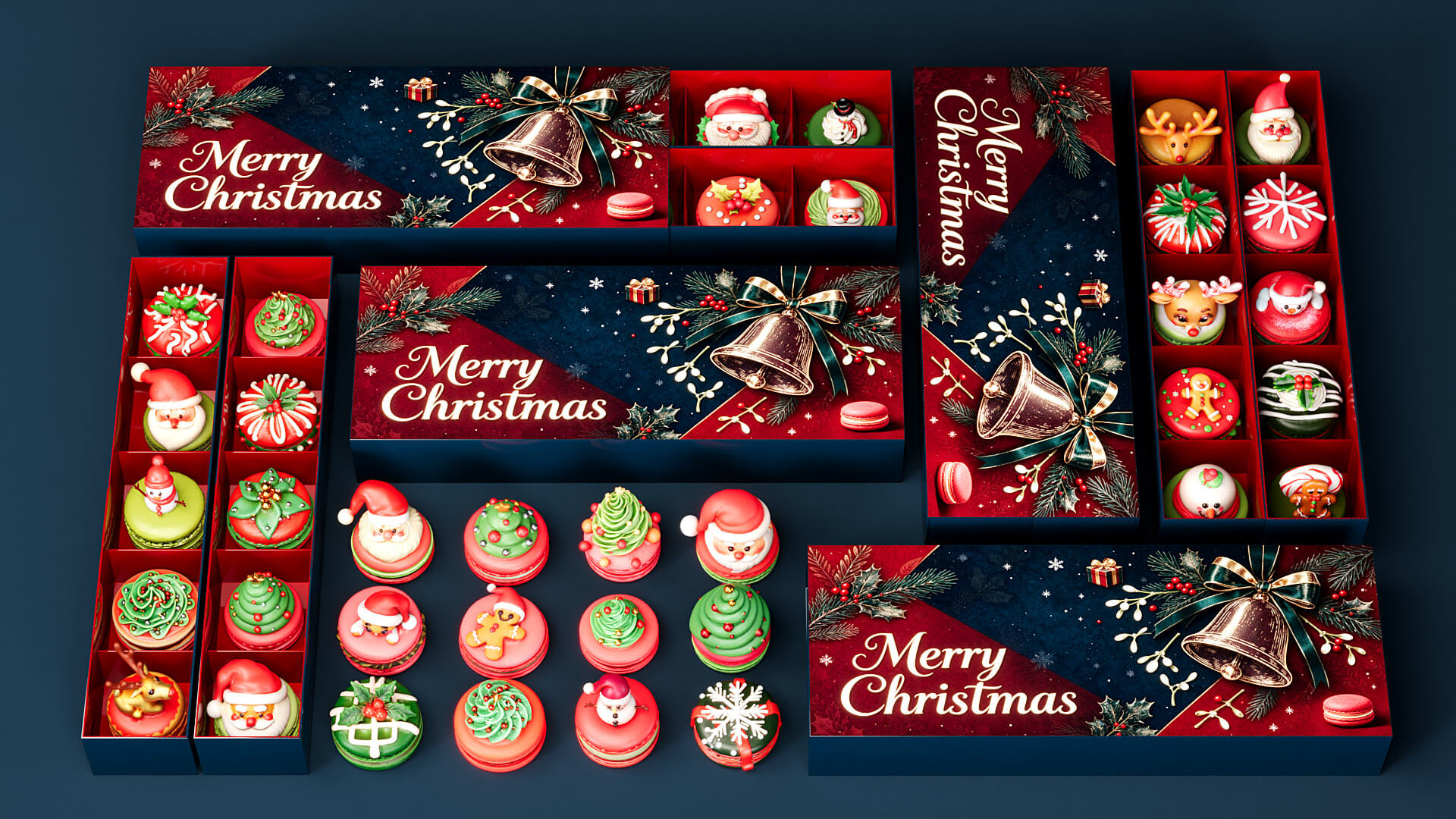Christmas style macaron 3D Model