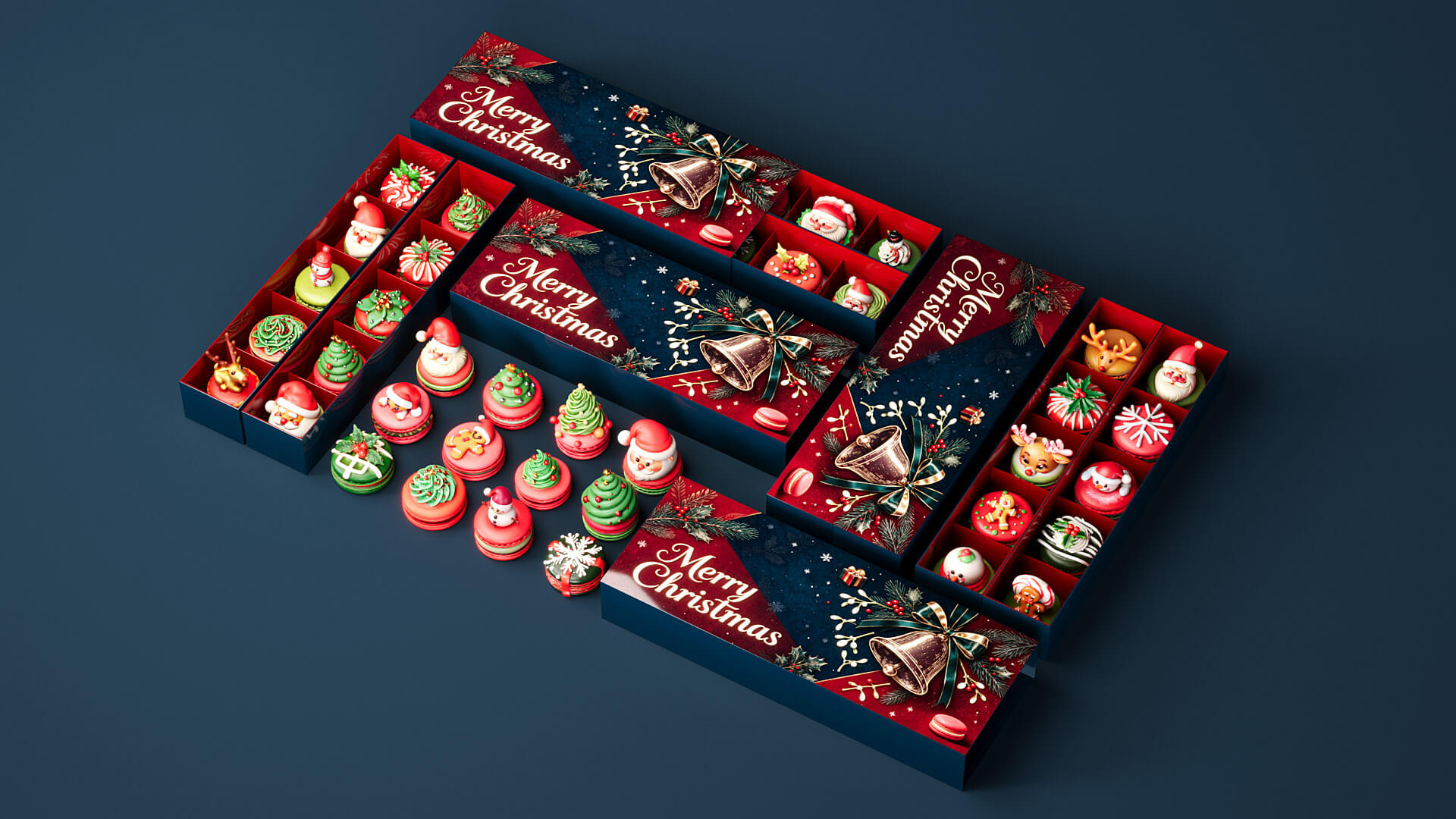 Christmas style macaron 3D Model