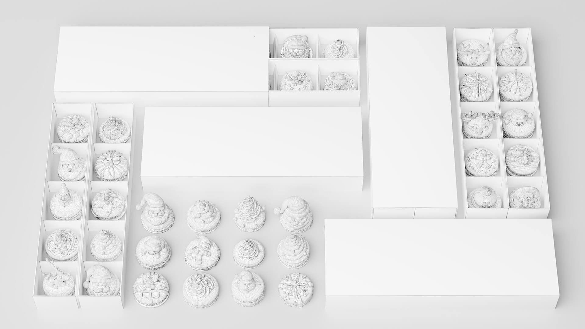 Christmas style macaron 3D Model