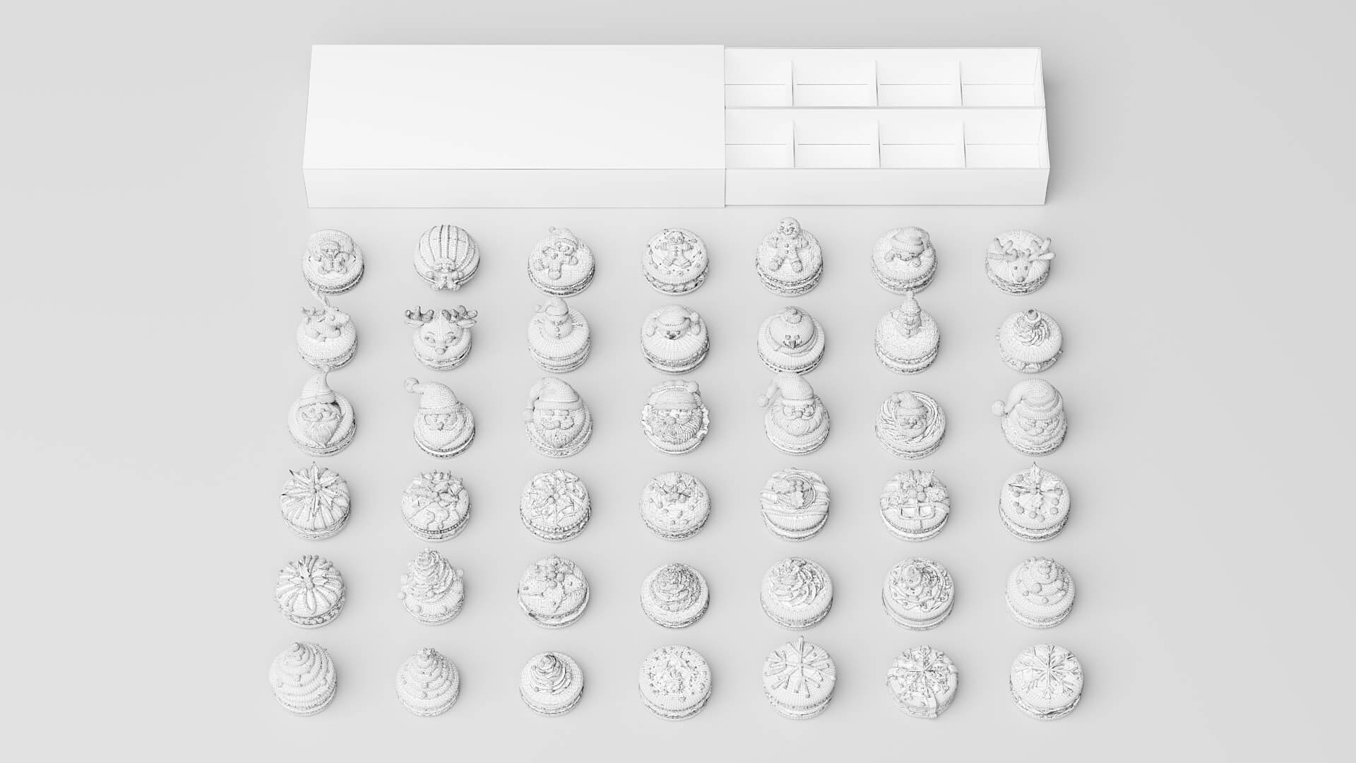 Christmas style macaron 3D Model