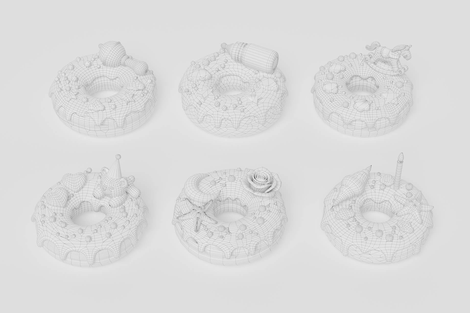 Gold Series Birth Gift Donut Bread 3D Model