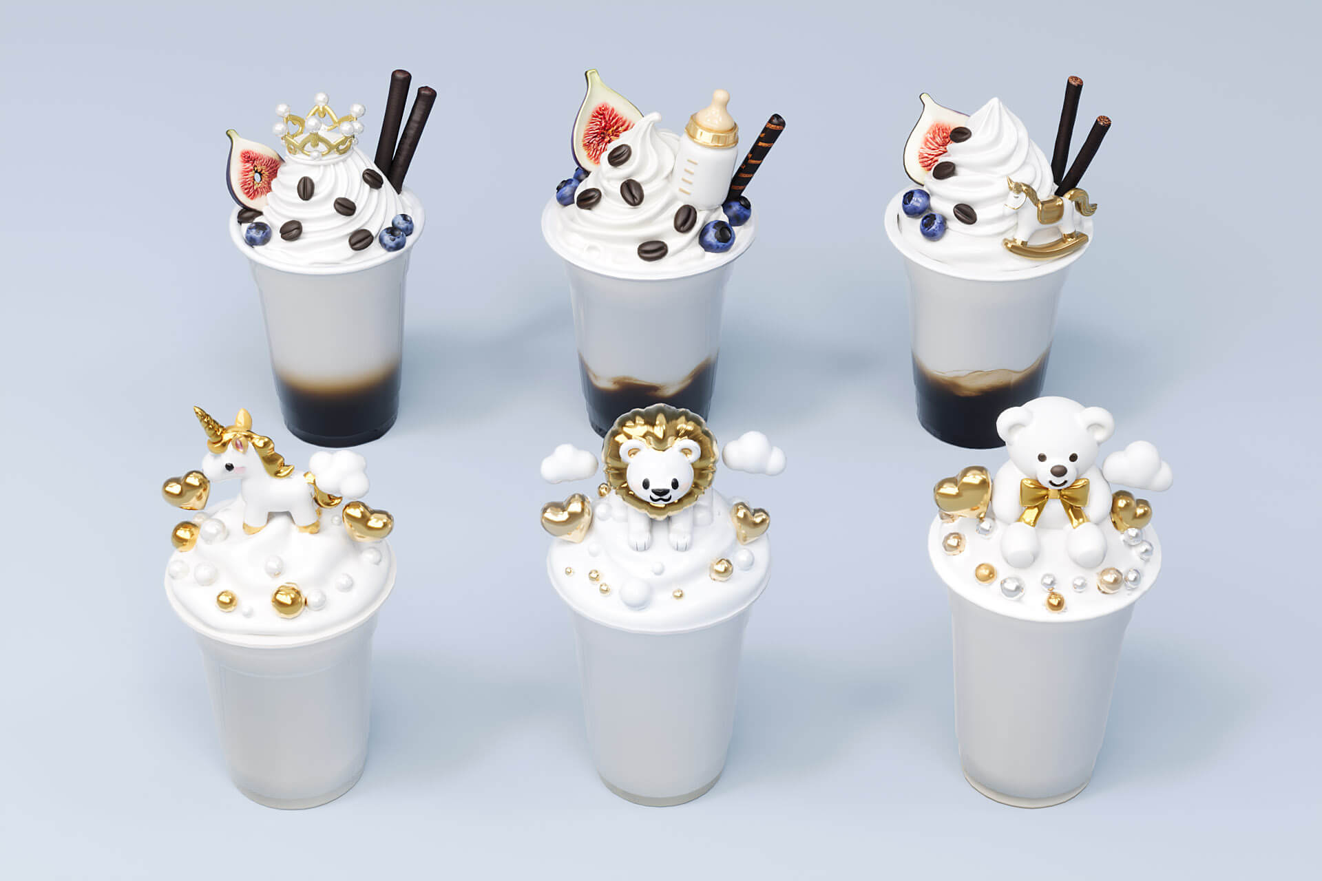 gold series birth gift drink beverage 3D Model