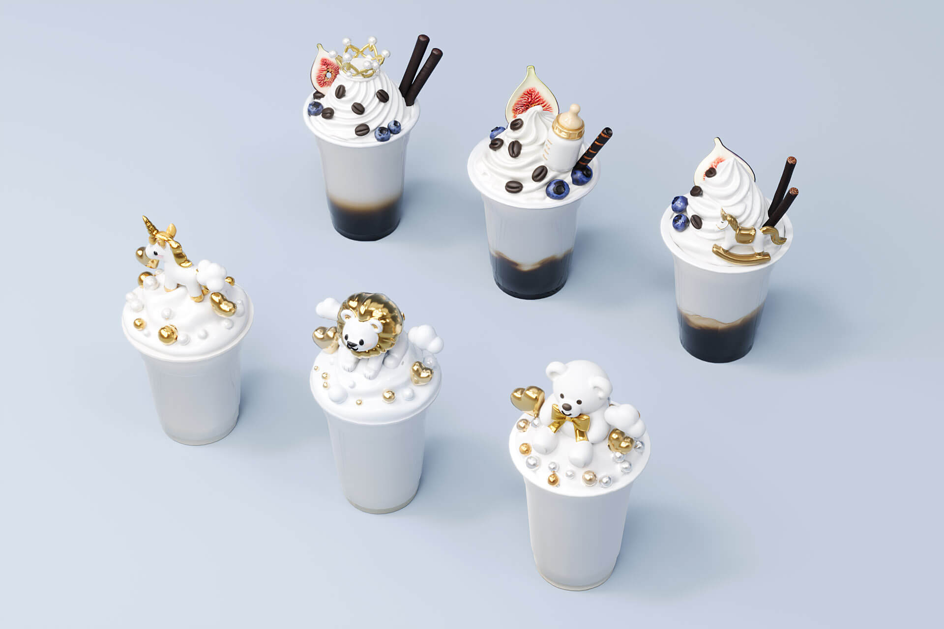gold series birth gift drink beverage 3D Model