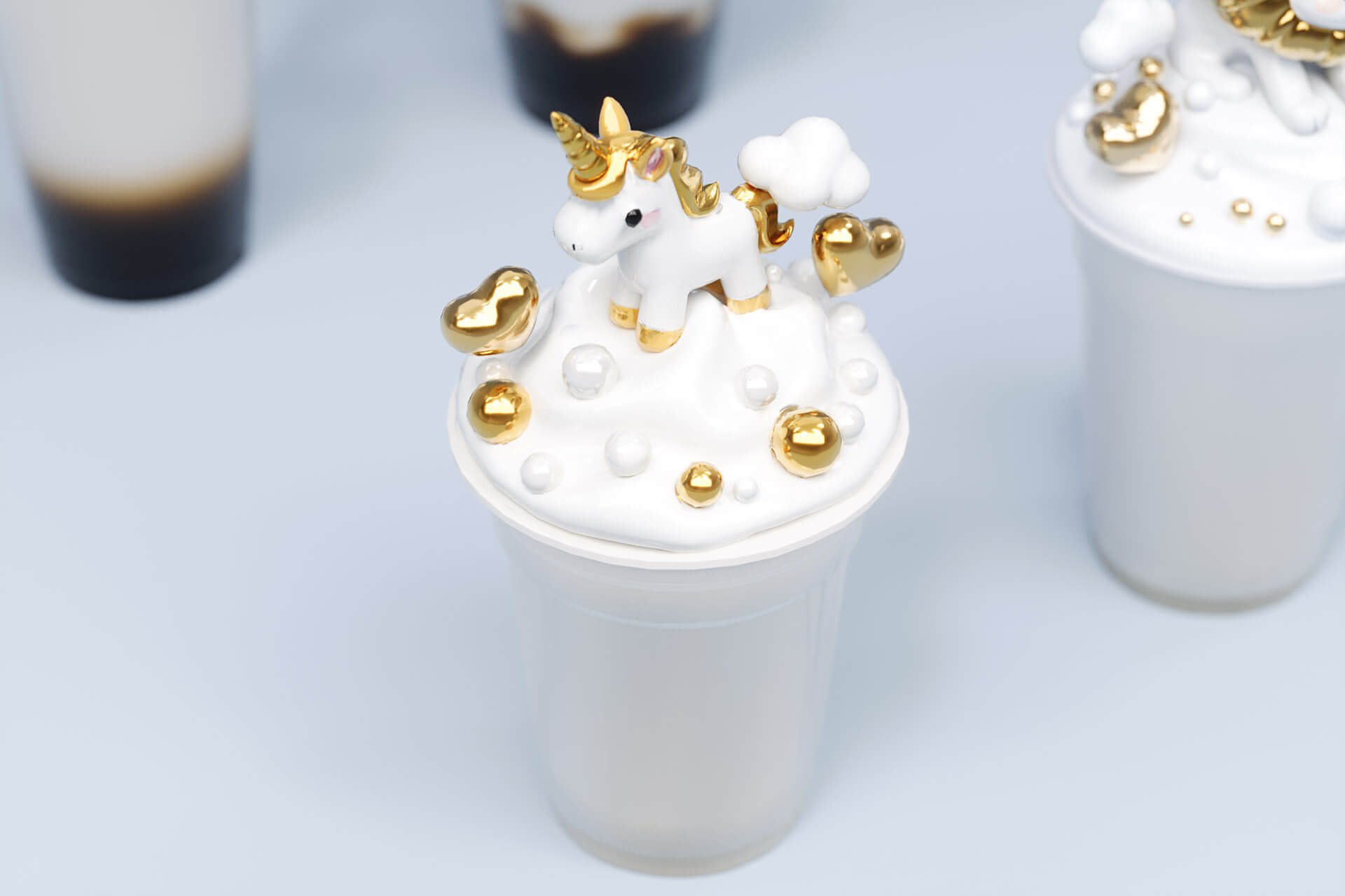 gold series birth gift drink beverage 3D Model