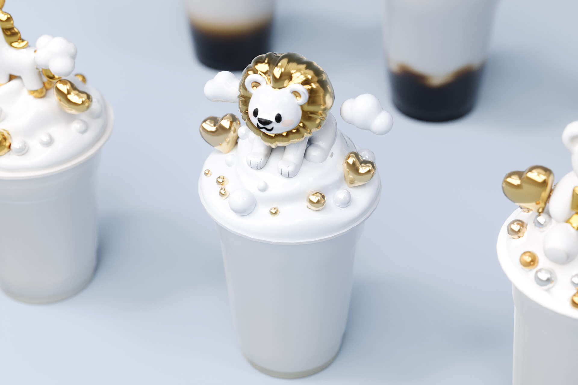 gold series birth gift drink beverage 3D Model