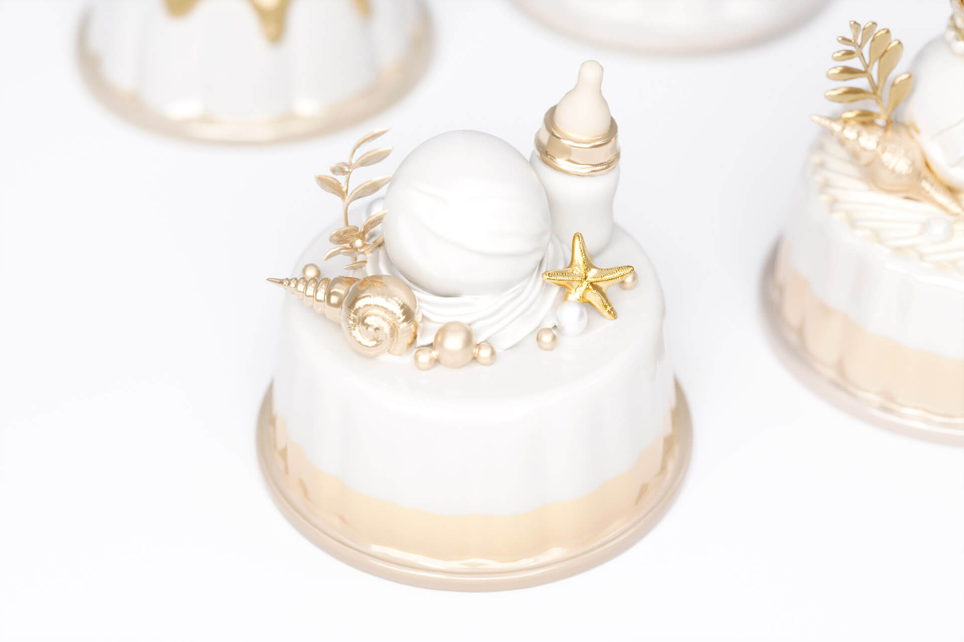 Gold Series Birth Gift Jelly Pudding Cake 3D Model
