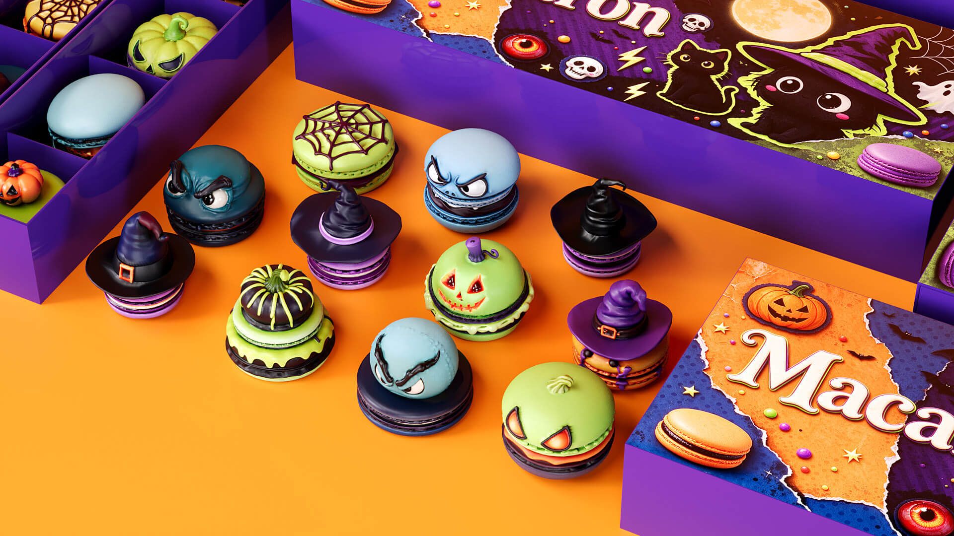 Halloween Style Macaron 3D Model