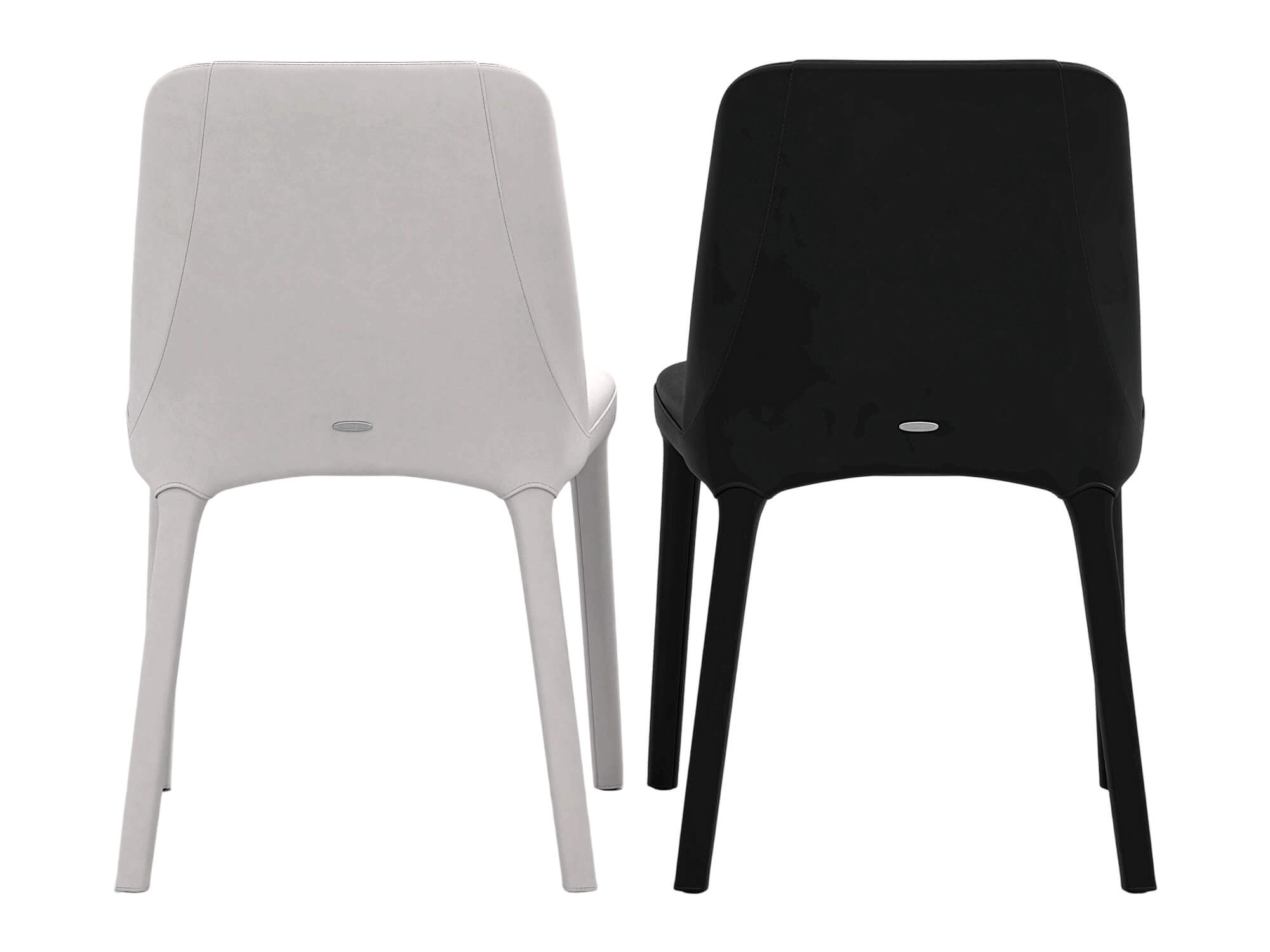 Black and White Modern Upholstered Dining Chairs Set 3D Model