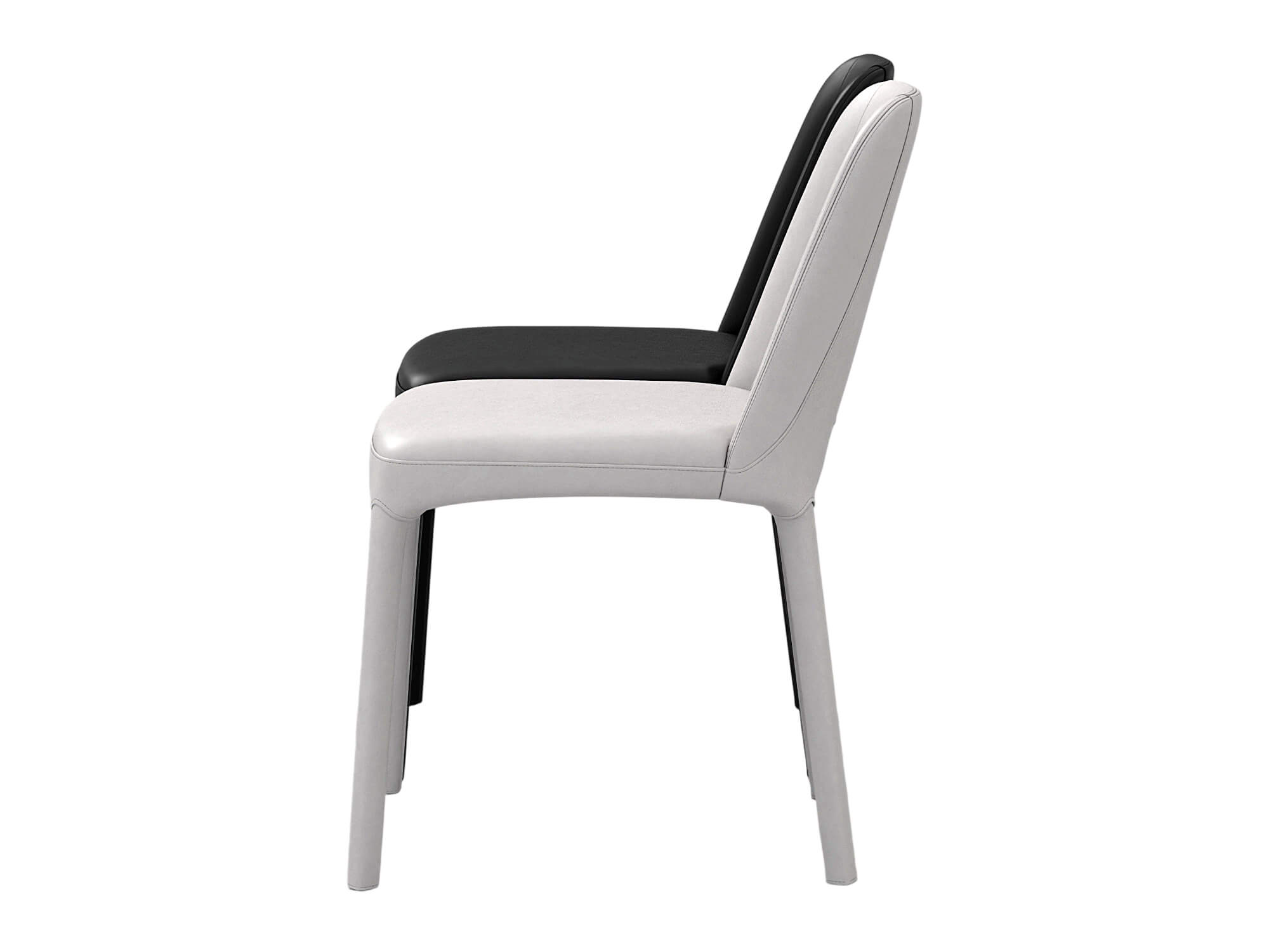 Black and White Modern Upholstered Dining Chairs Set 3D Model
