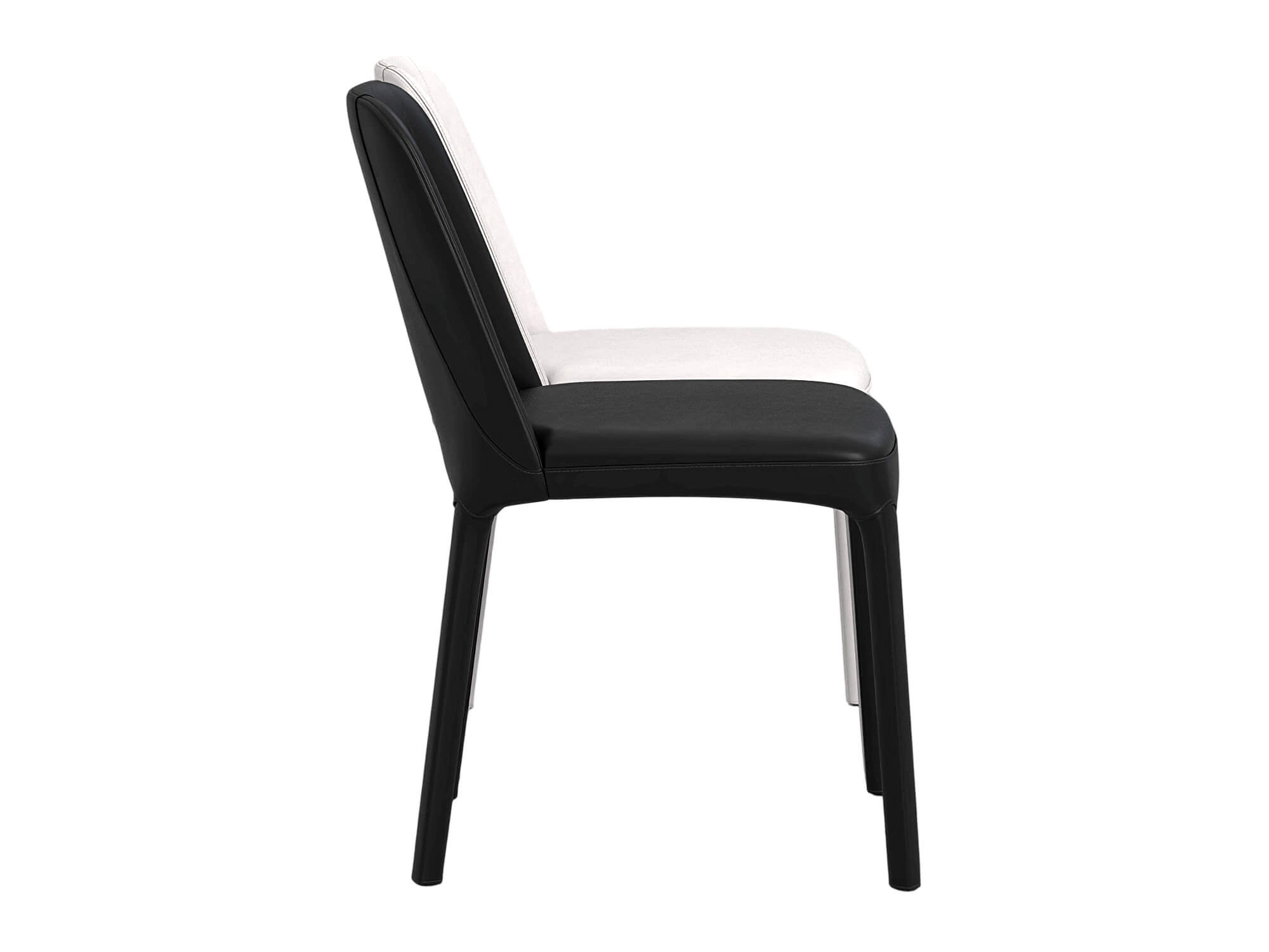 Black and White Modern Upholstered Dining Chairs Set 3D Model
