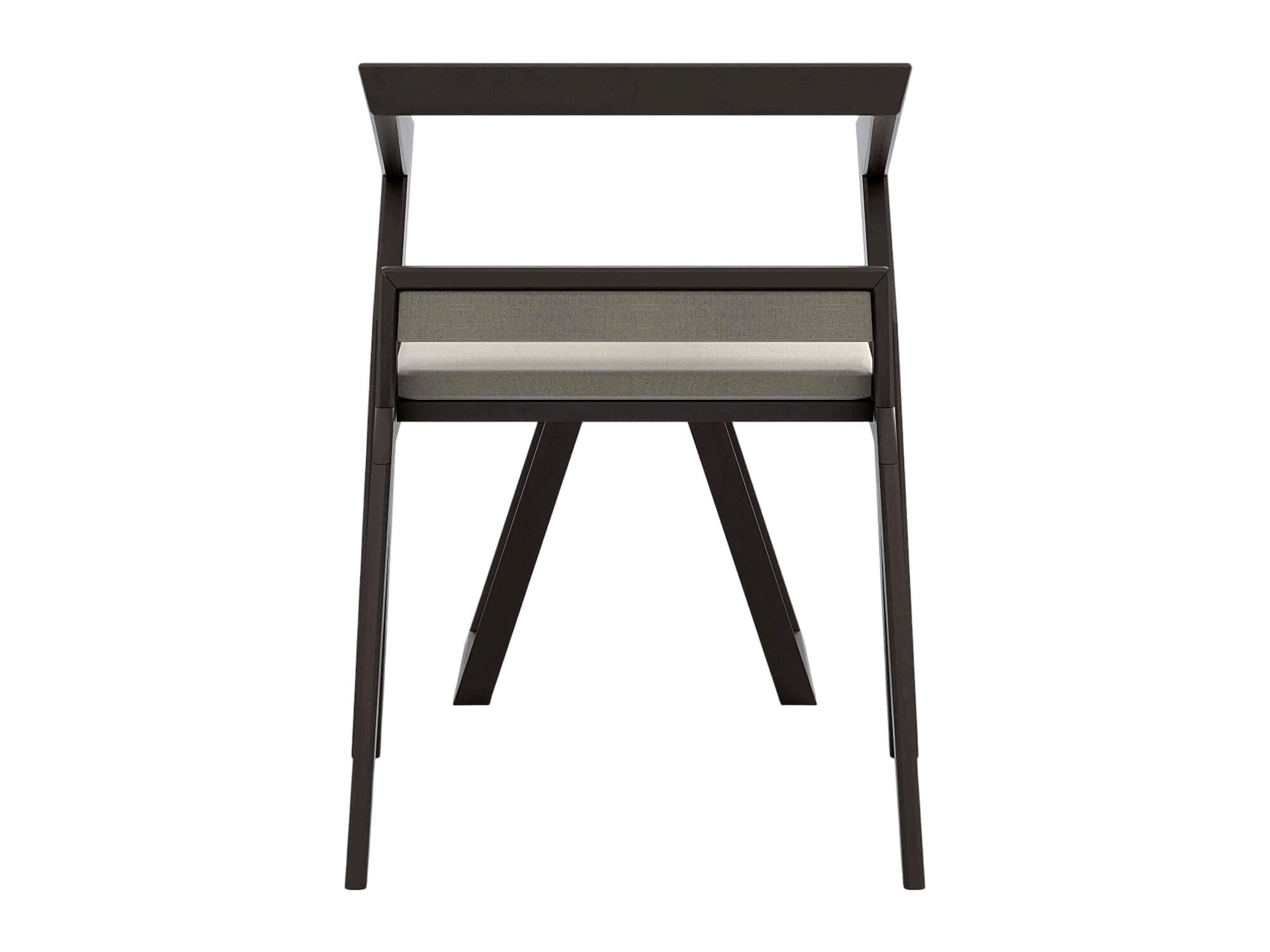 Dark Angular Frame Chair and Matching Stool with Light 3D Model