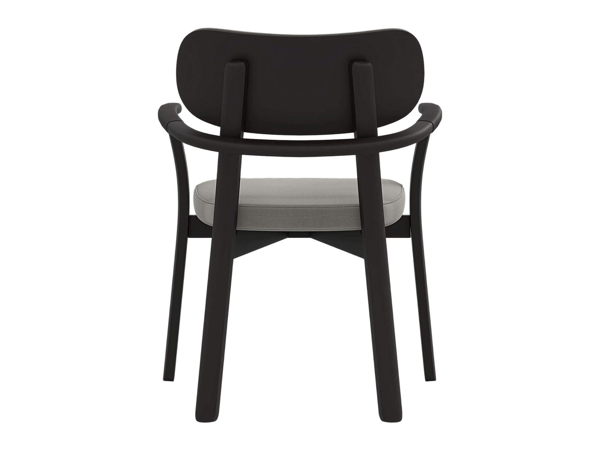 Dark Frame Gray Cushioned Armchair 3D Model