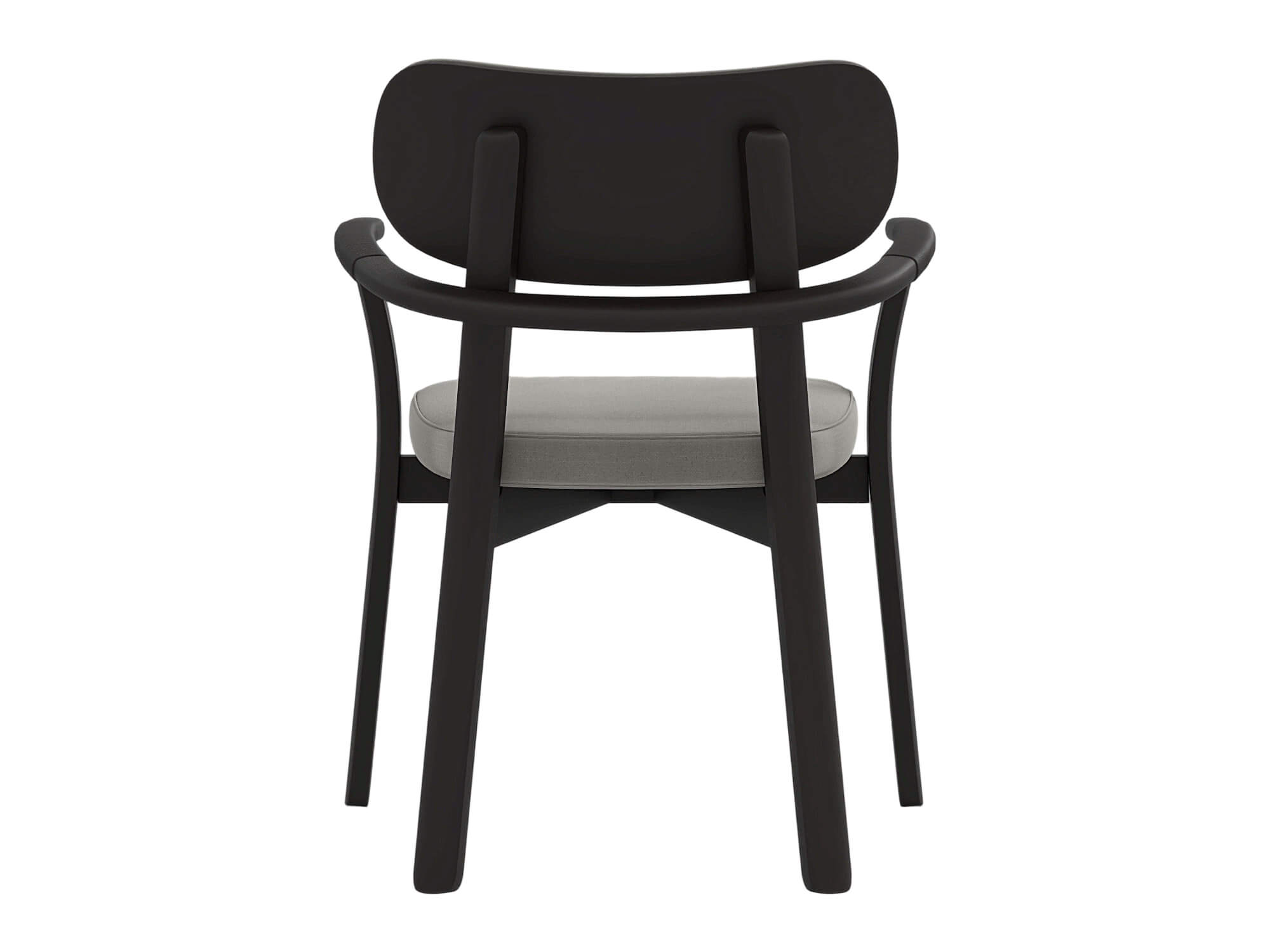 Dark Frame Gray Cushioned Armchair 3D Model