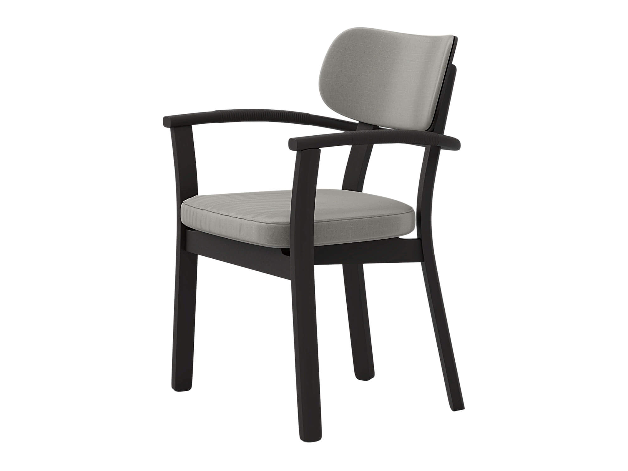 Dark Frame Gray Cushioned Armchair 3D Model