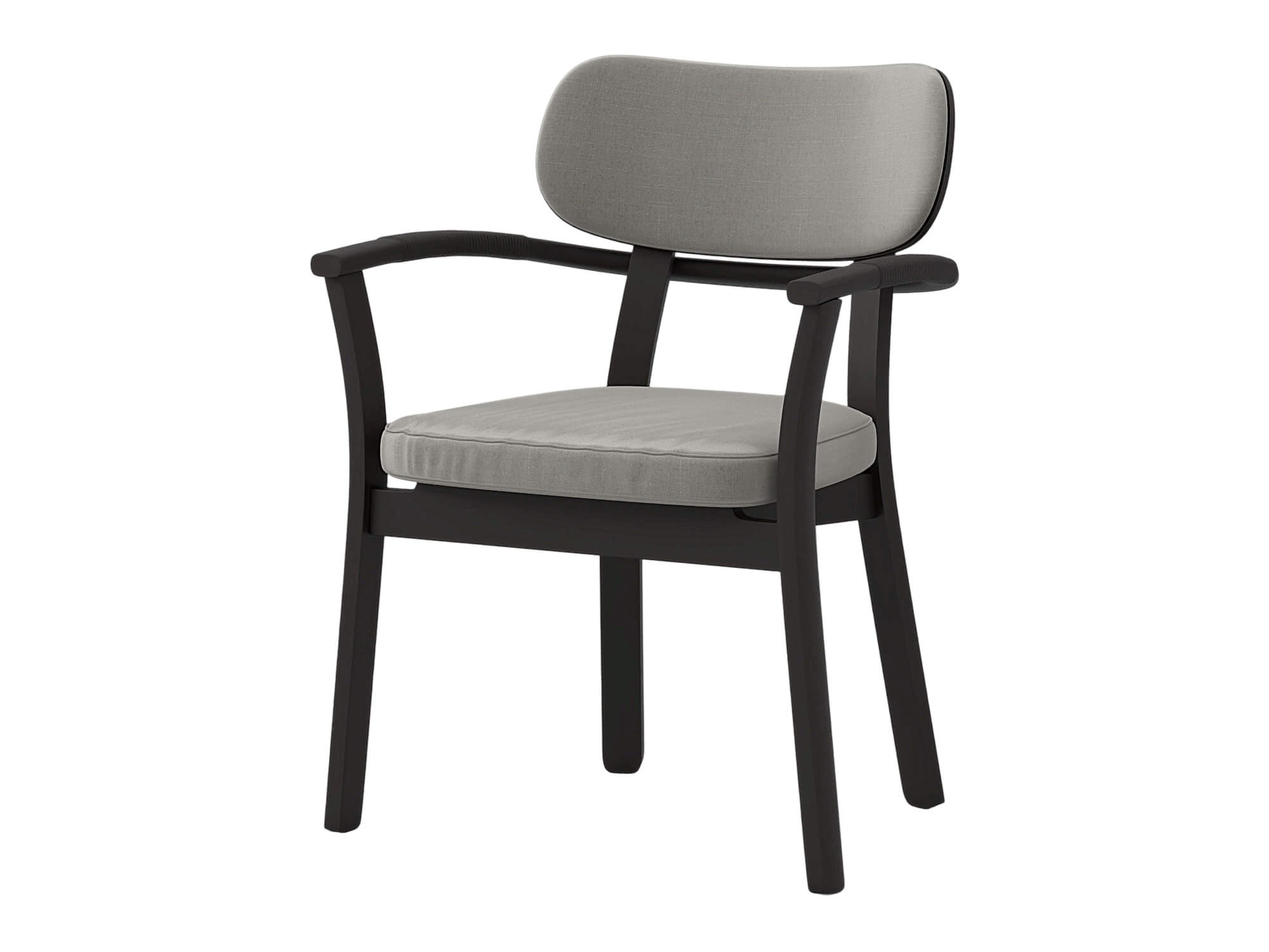 Dark Frame Gray Cushioned Armchair 3D Model