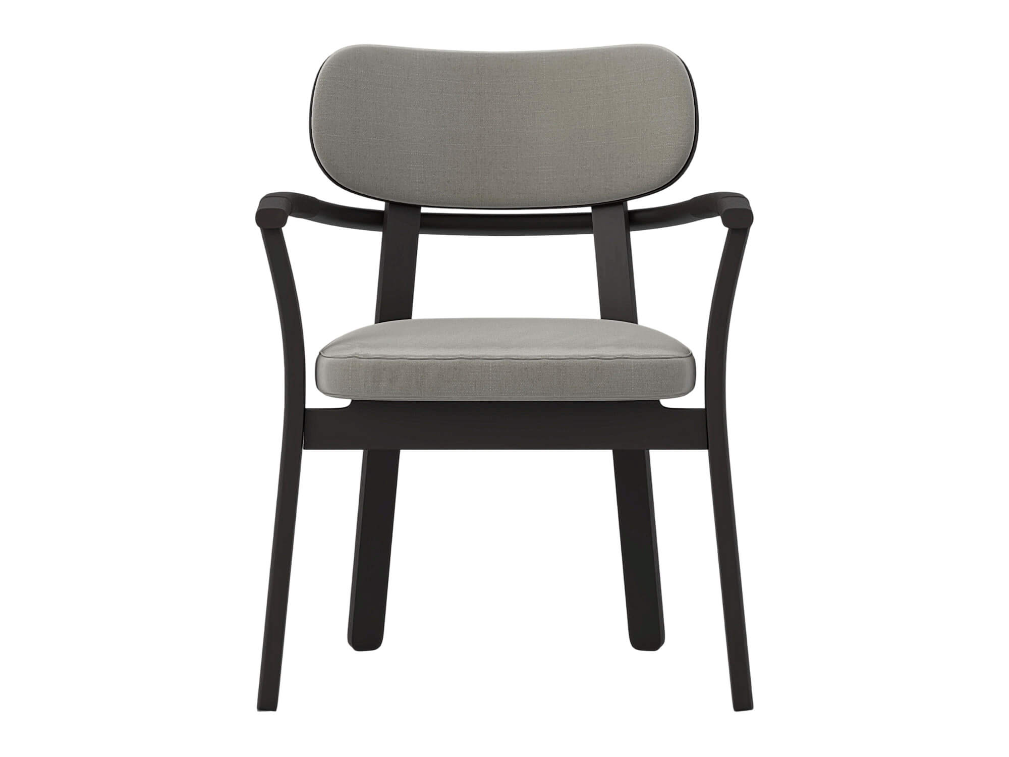 Dark Frame Gray Cushioned Armchair 3D Model