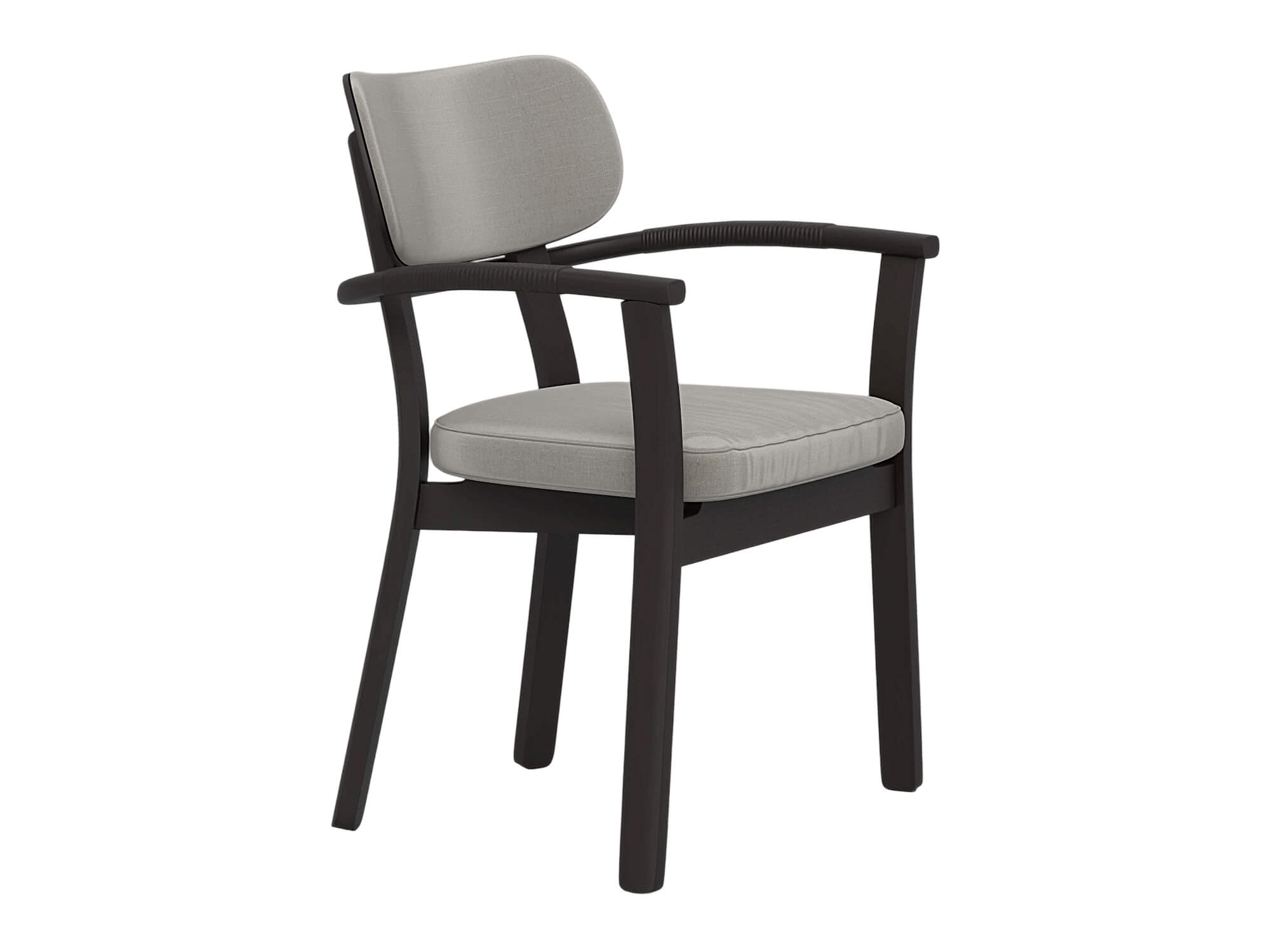 Dark Frame Gray Cushioned Armchair 3D Model
