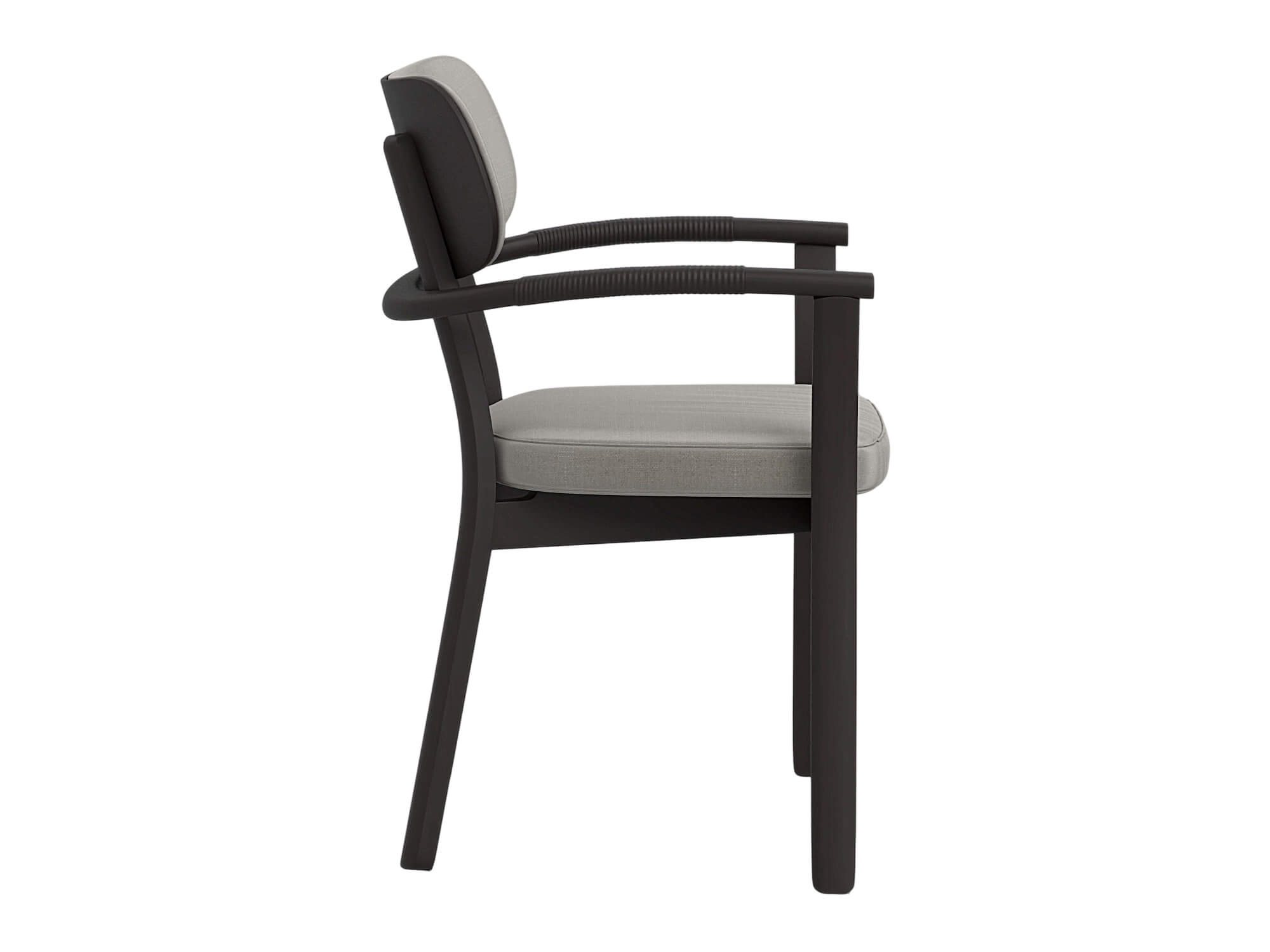 Dark Frame Gray Cushioned Armchair 3D Model