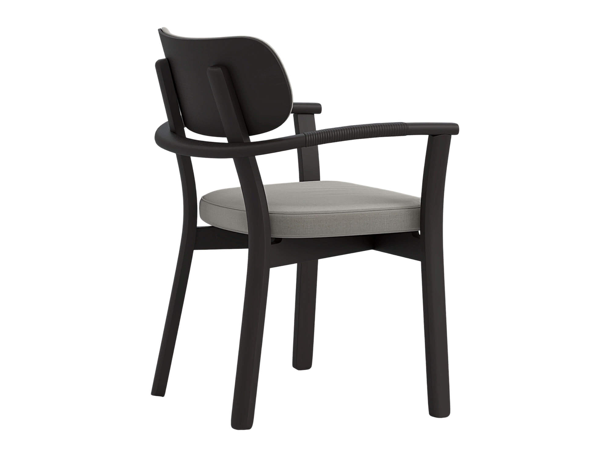 Dark Frame Gray Cushioned Armchair 3D Model