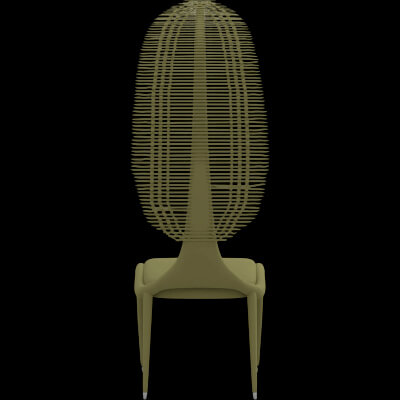 Olive Green Tall Slatted Back Chair