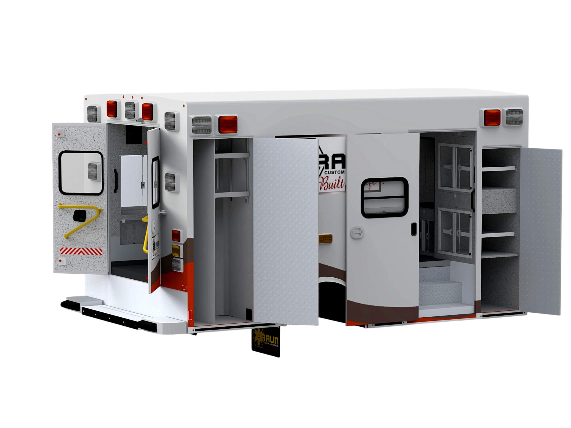Open Door Ambulance Module With Interior Storage 3D Model