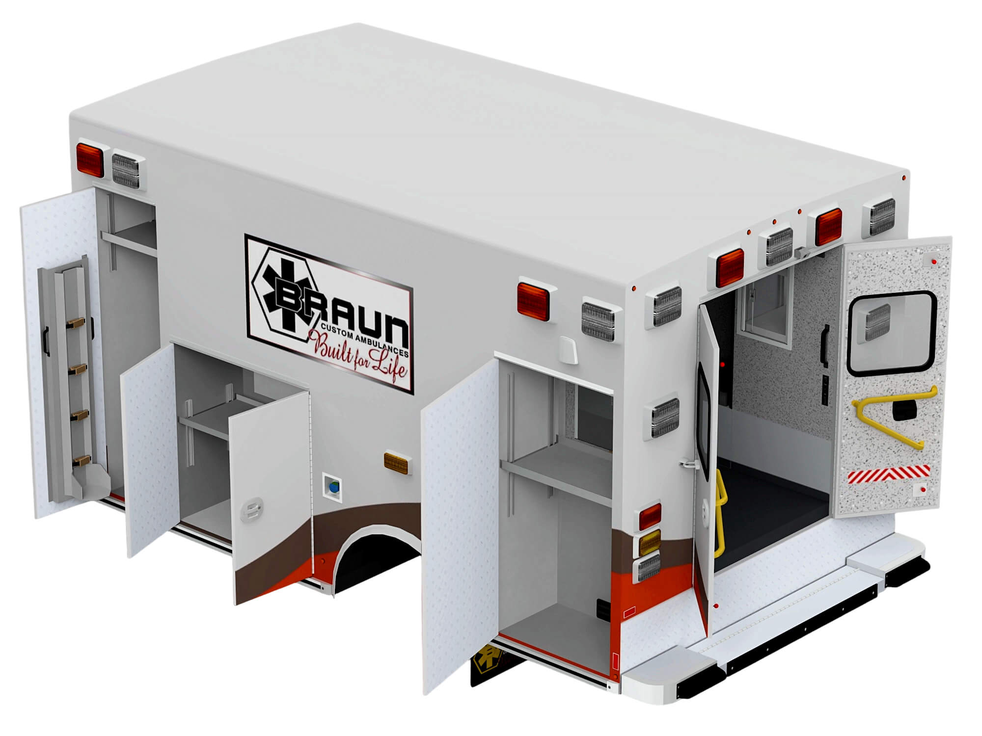 Open Door Ambulance Module With Interior Storage 3D Model