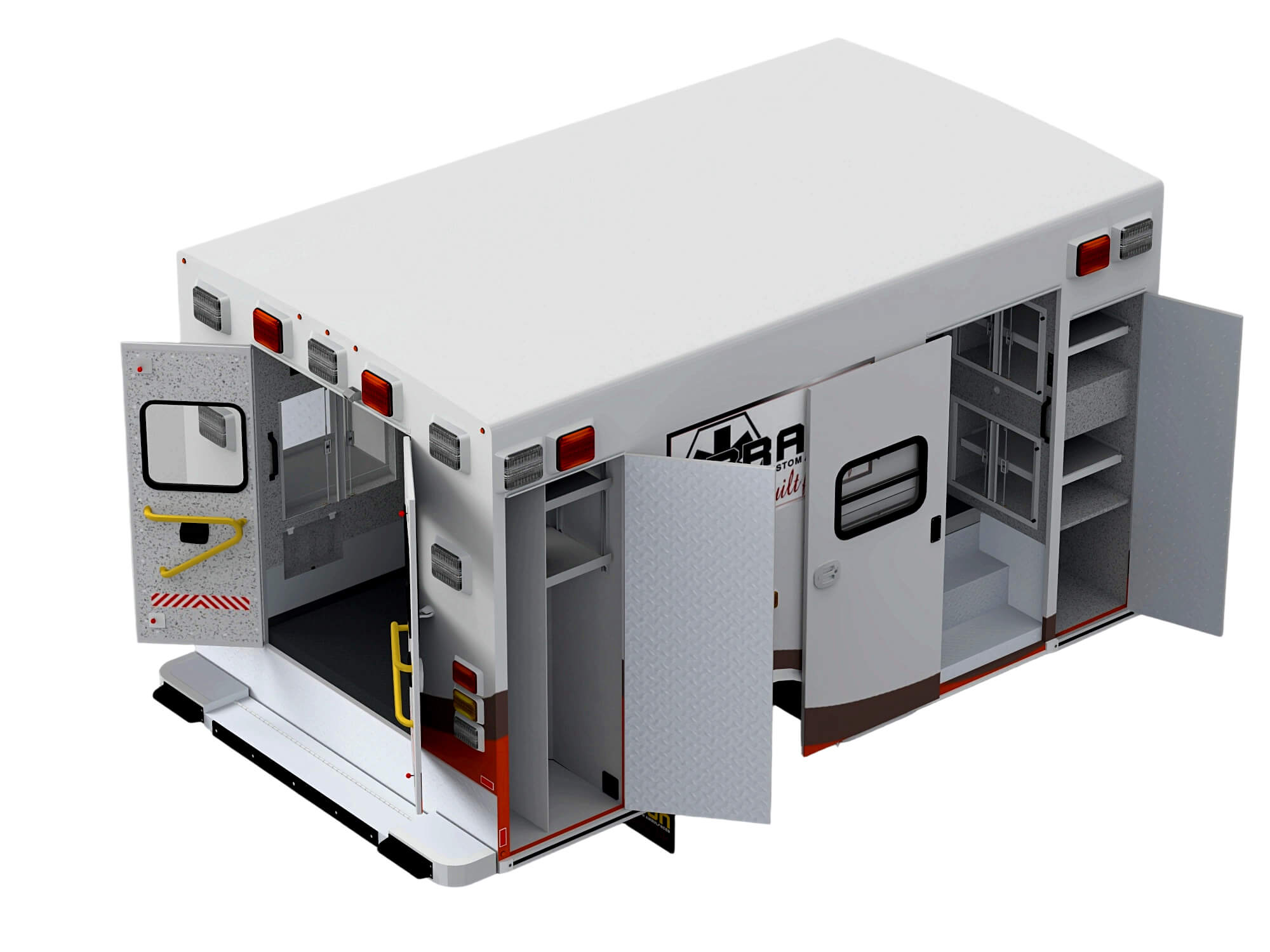 Open Door Ambulance Module With Interior Storage 3D Model