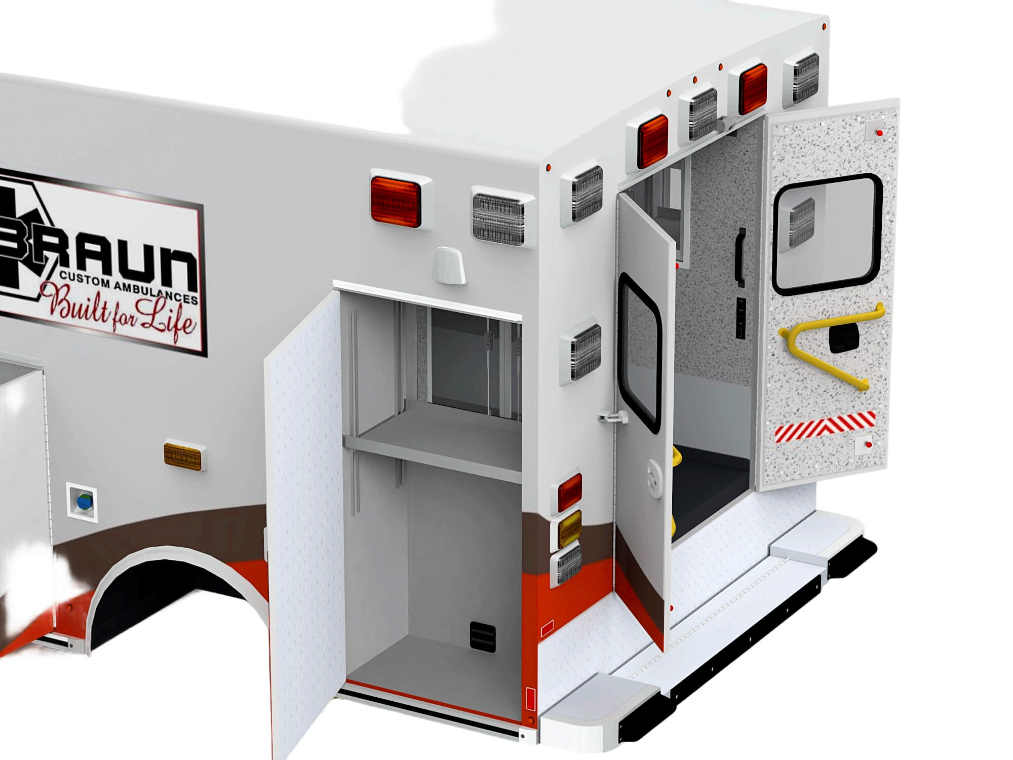 Open Door Ambulance Module With Interior Storage 3D Model