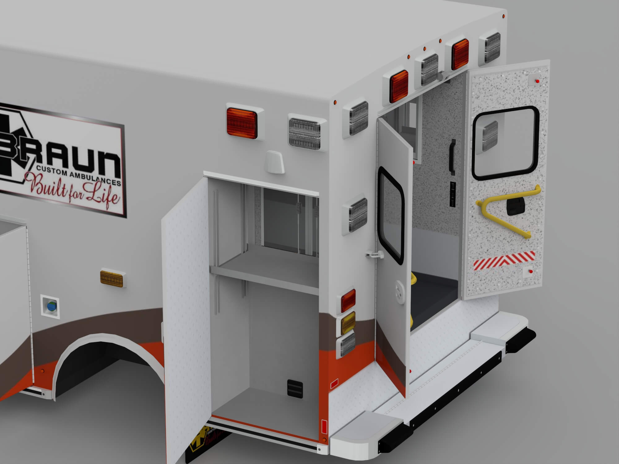 Open Door Ambulance Module With Interior Storage 3D Model