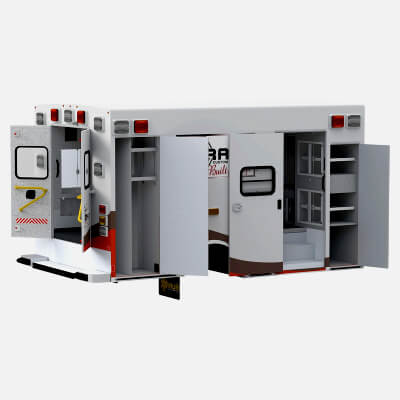 Open Door Ambulance Module With Interior Storage 3D Model